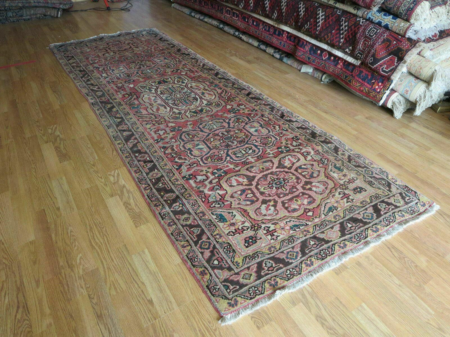 USED 3' 9" X 10' 6" Semi Antique Handmade Turkish Wool Runner Rug