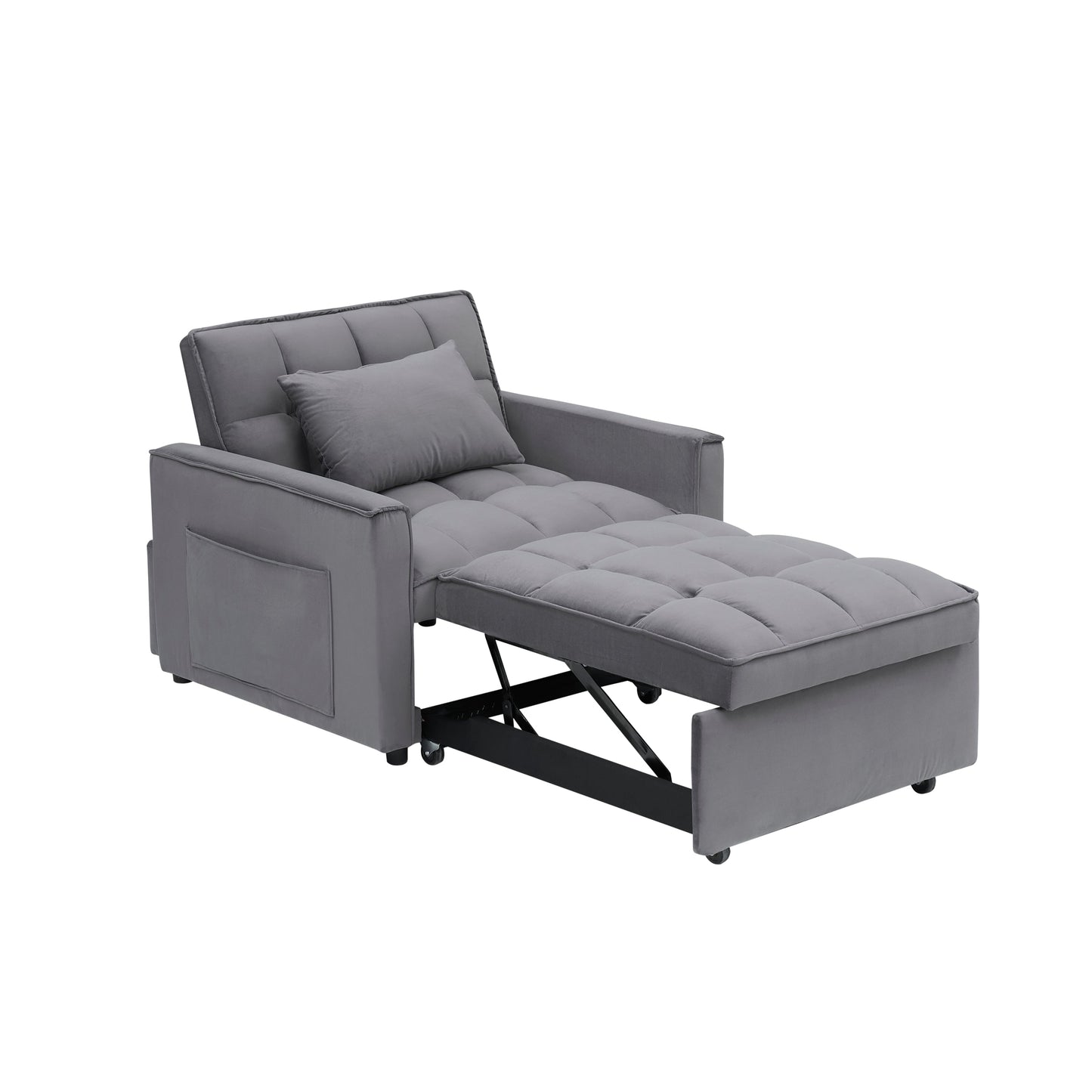 NEW Sofa bed chair 3 in 1 convertible, recliner, single recliner, suitable for small Spaces with adjustable back black  dark grey