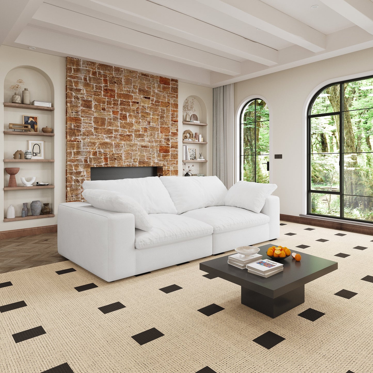 NEW 80' Two seaters Modular Sectional Couch Down Filled Modular Sectional Sofas for Living Room,Cushion Covers Removable loveseater