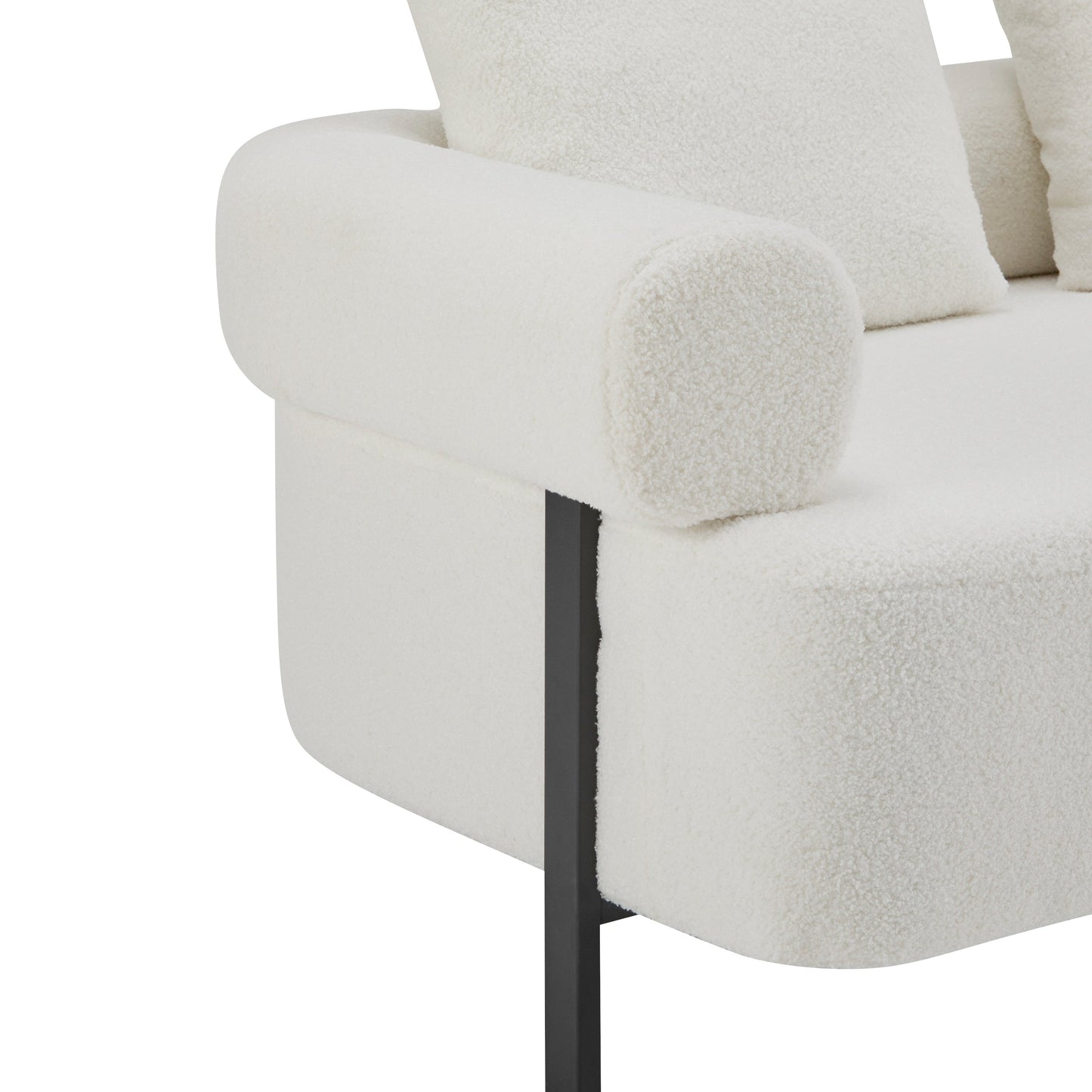 NEW 78' Modern 3-Seater Beige Upholstered Sofa, Oversized Comfy Couch with 3 Plush Pillows for Living Room, Bedroom, Apartment