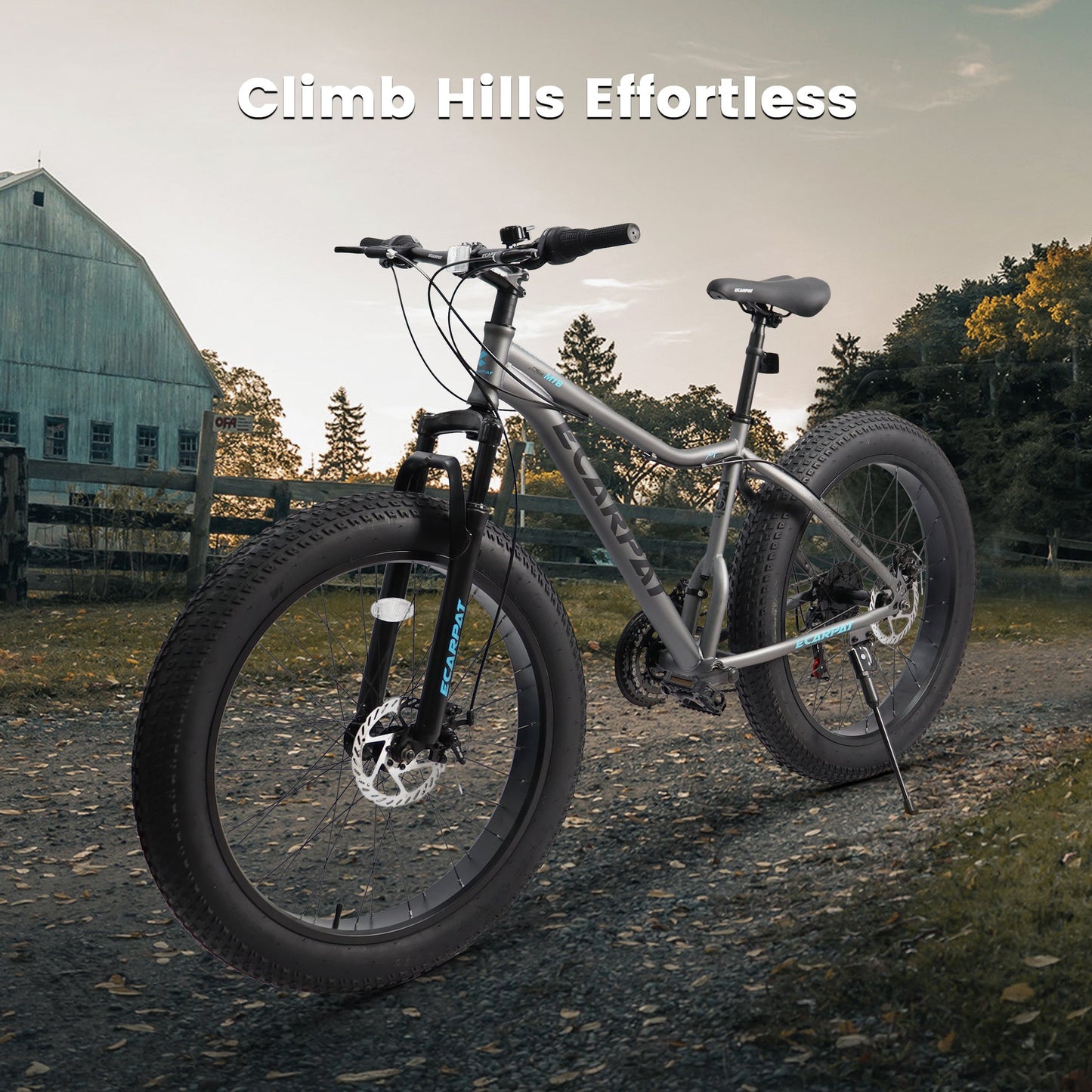 NEW A2605D 26-Inch Mountain Bike with Front Suspension Shock Absorption, Disc Brakes, 21-Speed Gear System, 85% Pre-assembled, Ideal for Mountain, Sand, and Snow Cycling