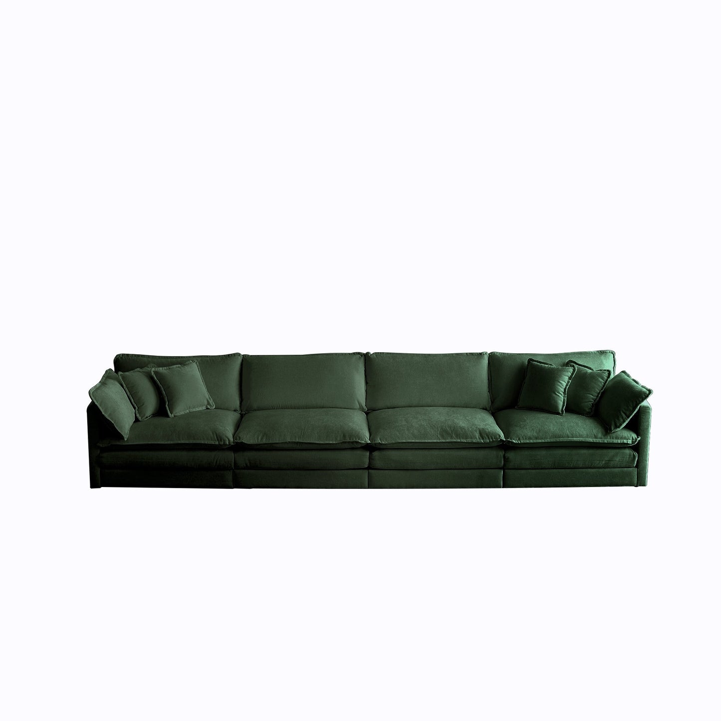 NEW Free Combination Modular Sofa Free,4 Seater Sofa Comfy Chenille Fabric,Sectional Sofa Couch,Green Chenille