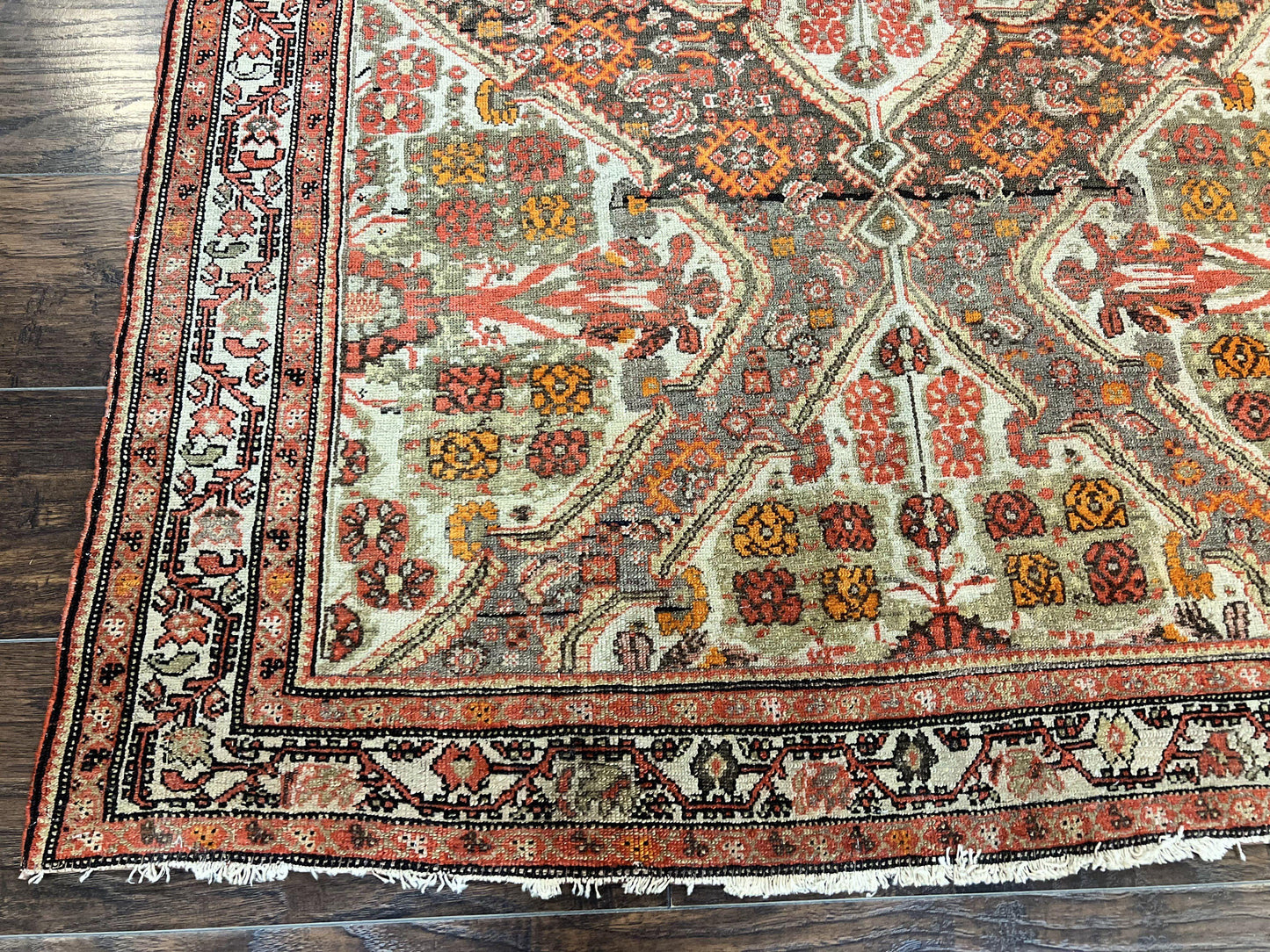 USED Wonderful Antique Persian Malayer Rug 4x6, Wool Hand Knotted Authentic Oriental Carpet, Very Fine