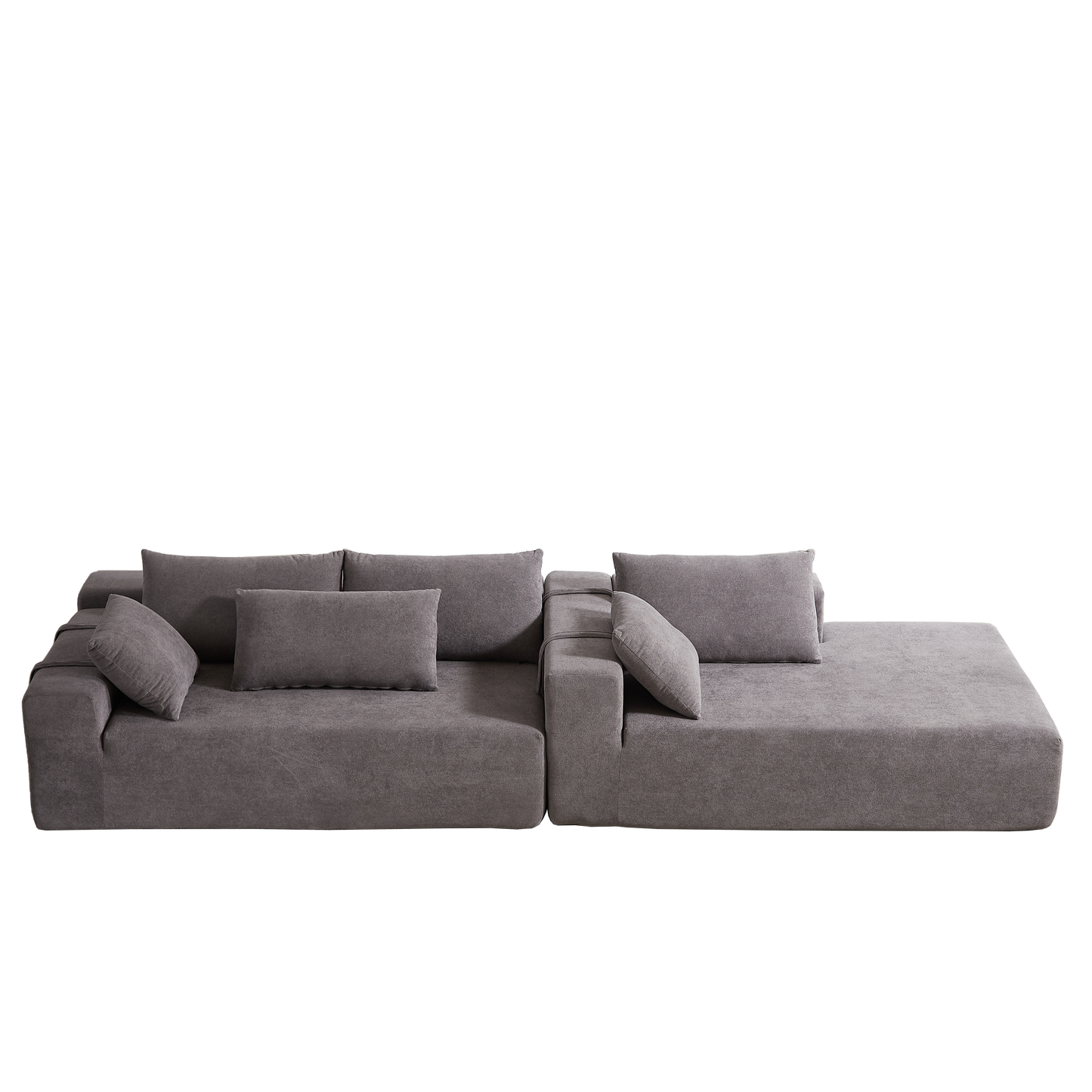 NEW Modern Chenille Upholstered Modular L Shaped Sectional Sofa Couch Set L Shaped Sectional Sofa Couch Set with Six Pillows
