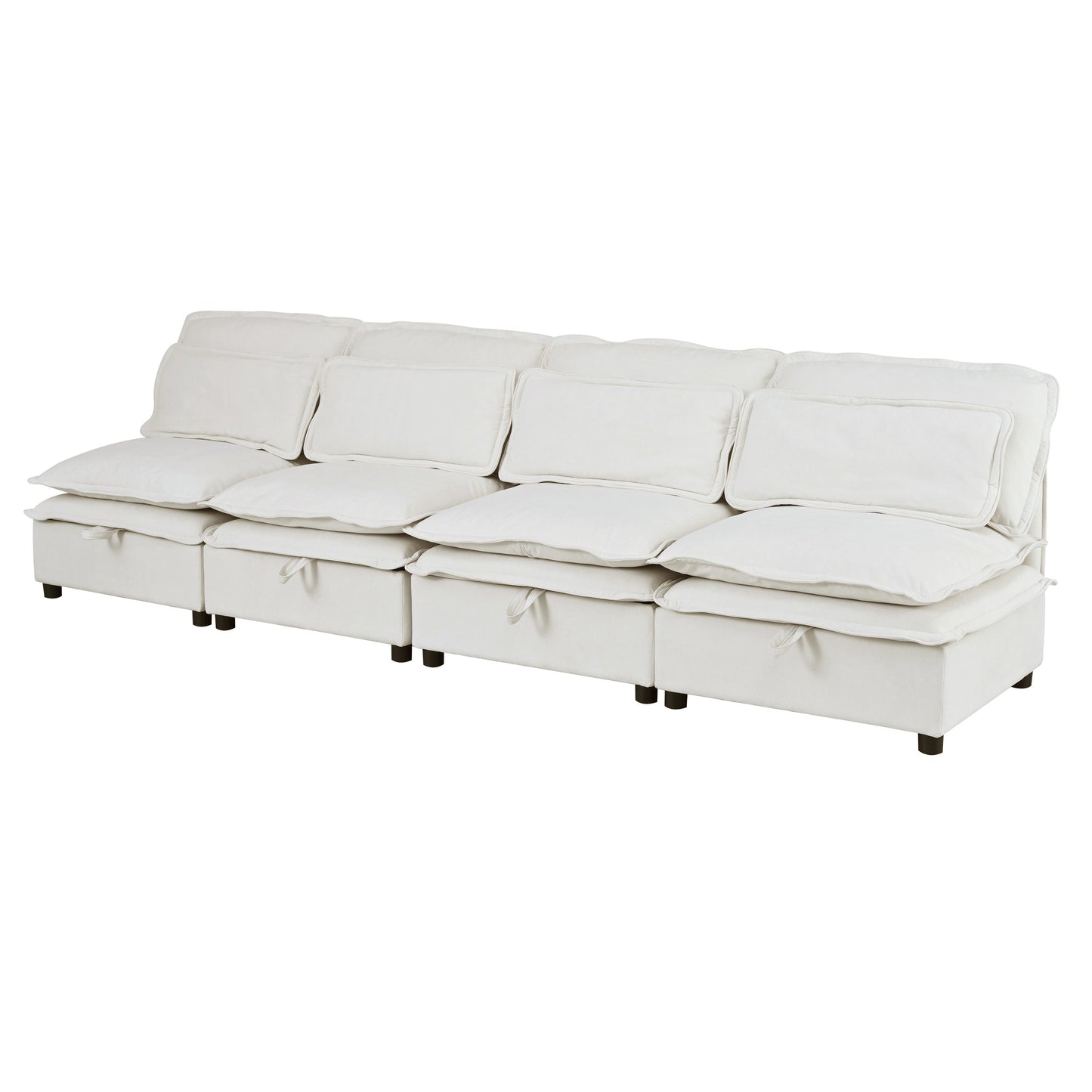 NEW U Style Double-Layer Cushion Four Seater  Modular Sofa with Storage Function