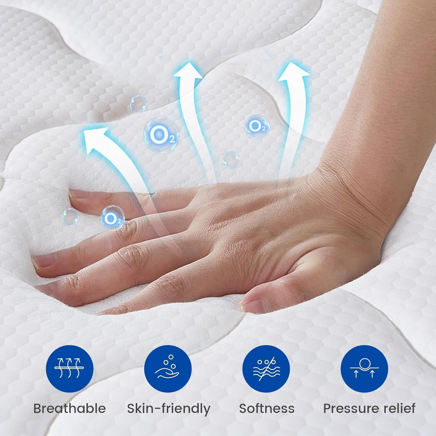 NEW Queen 14 Inch Hybrid Memory Foam Mattress With Pocket Springs