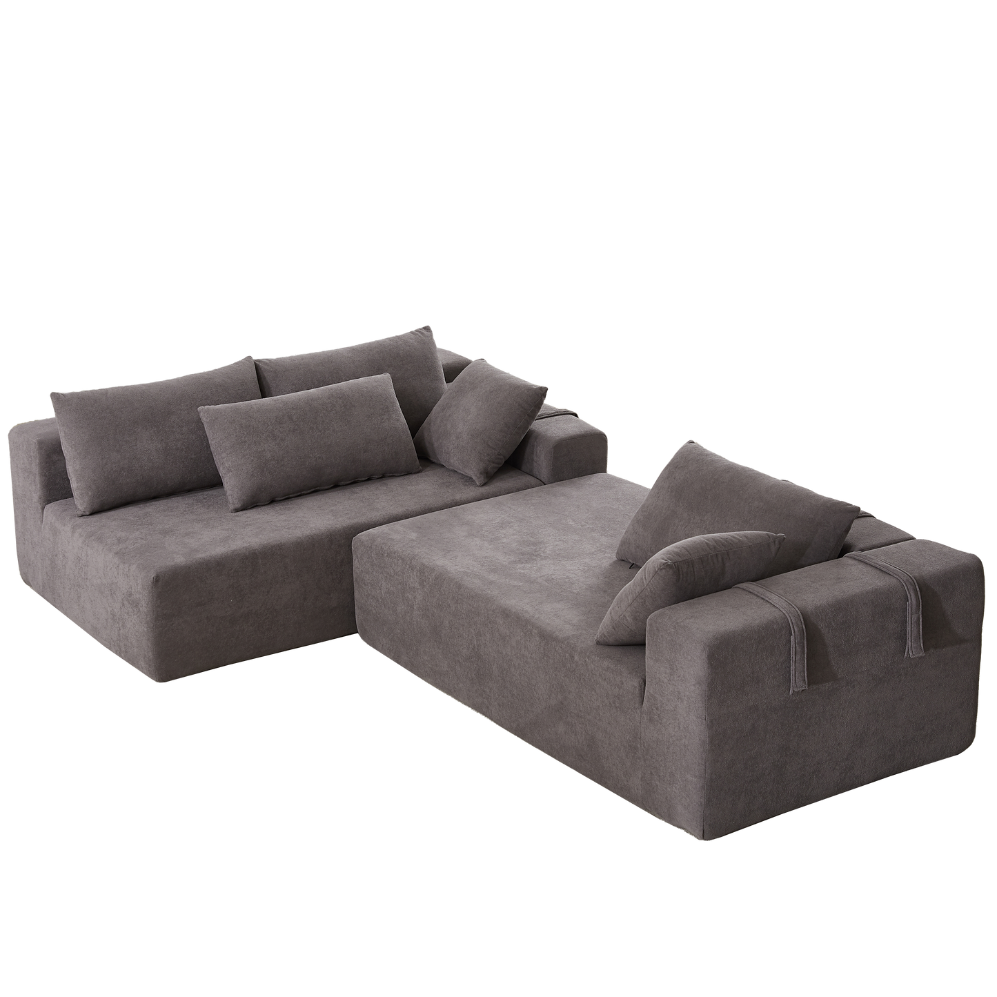 NEW Modern Chenille Upholstered Sectional Sofa Couch Set,Modular 108' L Shaped Sectional Living Room Sofa Set With 6 Pillows,Free Combination Sofa Couch for Living Room,Bedroom(Left Chaise)W834P240001