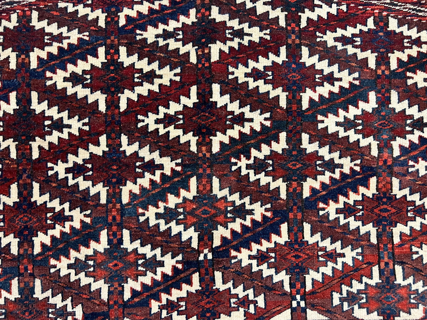 USED Antique Turkoman Camel Trapping, Turkoman Asmalyk, Red Black Ivory, Handmade, Hand Knotted Tribal Collectible Rug, Rare