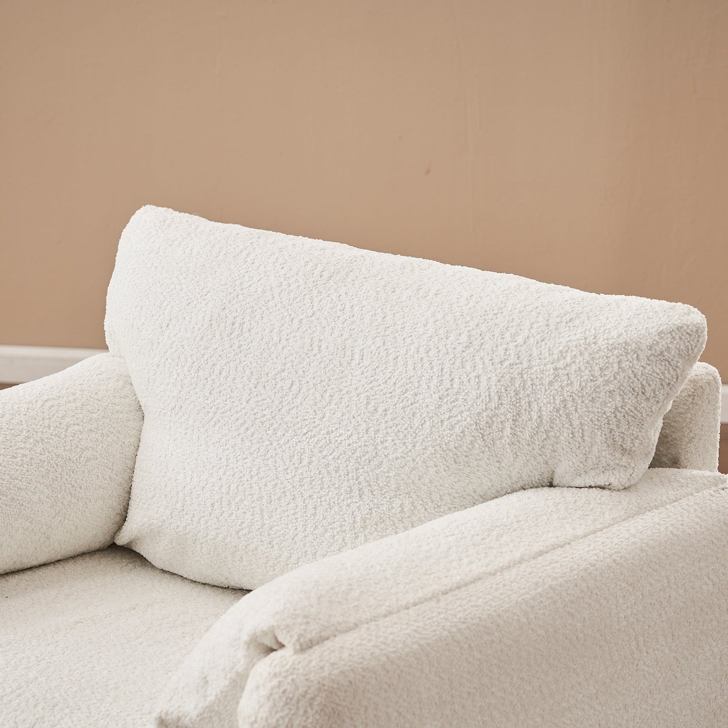 NEW Ivory White Swivel Ergonomic Reading Rotating Modern Single Seat Lounge Accent Chair with Chenille Fabric & High-Resilience Cushion