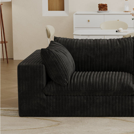 NEW Corduroy Fabric Deep Seat Double-layered Sofa Couch