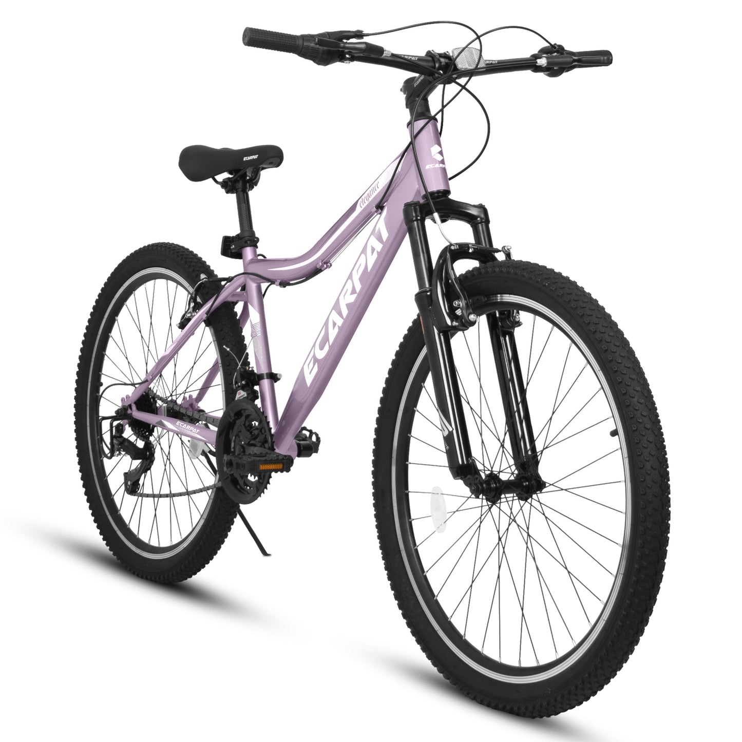 NEW A26208 Ecarpat 26  Inch Mountain Bike, 21-Speed V-Brake, Front Suspension,  Carbon Steel Frame Mountain Bike For  Teenagers Girls Women Bicycles