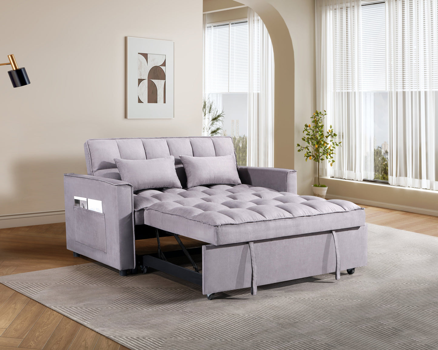 NEW Pull Out Couch Bed-3 in 1 Convertible Sleeper Couch Bed Lounge Pull-Out Sleeper Sofa