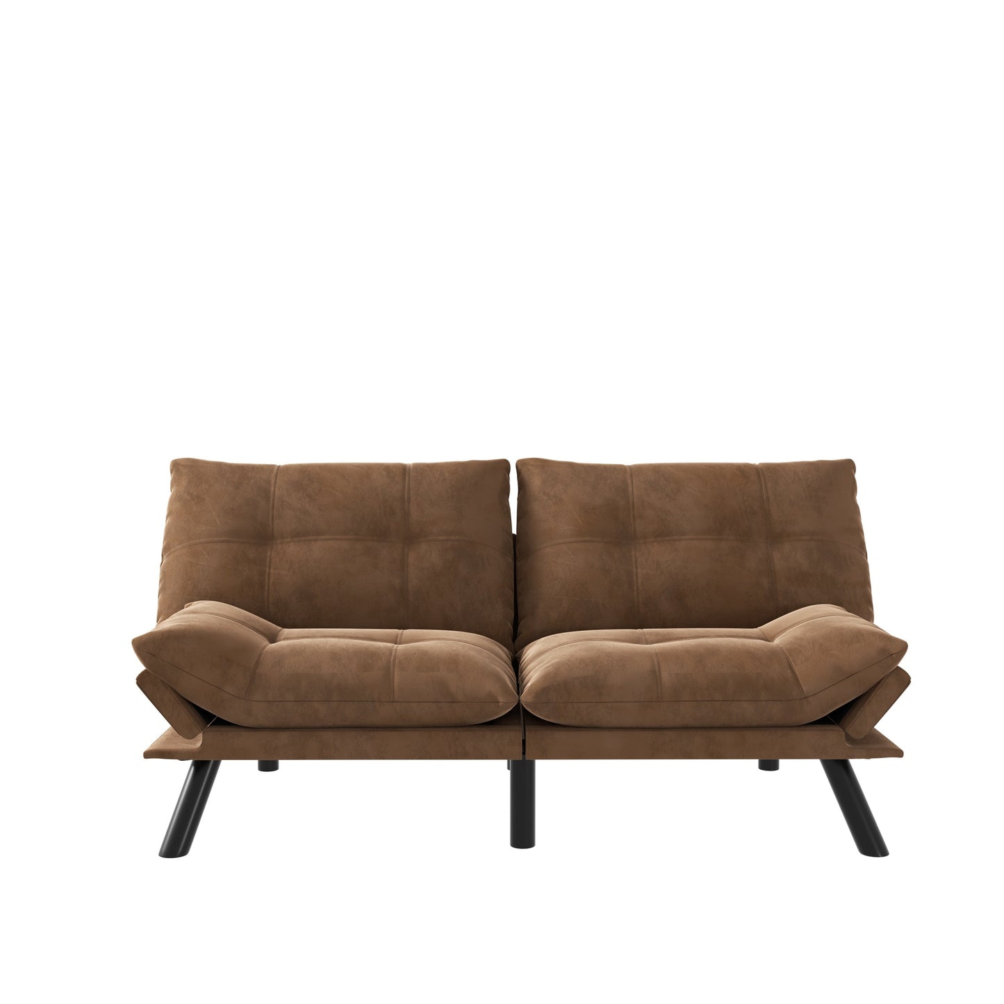 NEW Leatehr Feeling Brown Convertible Folding Modern sofa Bed