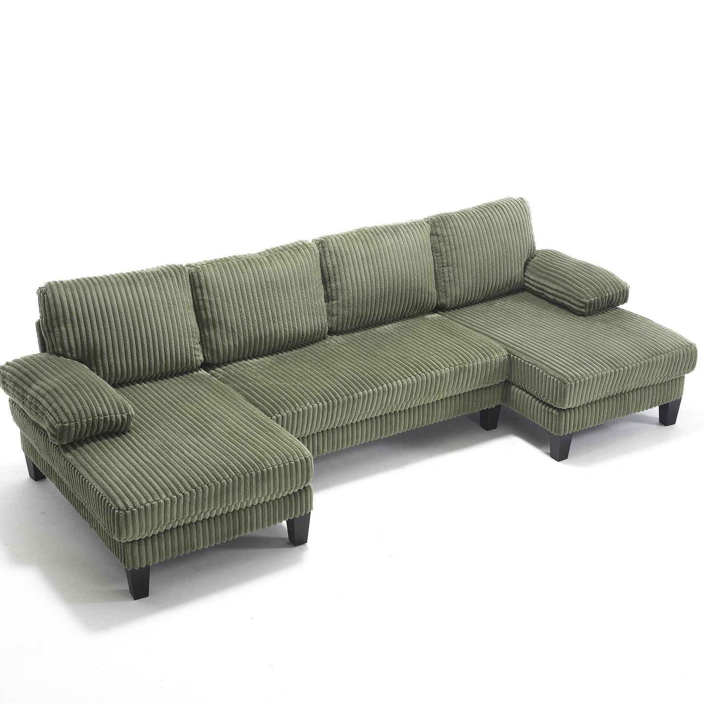 NEW VIDEO provided][New]U-Shaped Couch with Oversized Seat,4-Seat Sofa  with Double Chaise,Comfortable and spacious indoor furniture for Living Room,Apartment