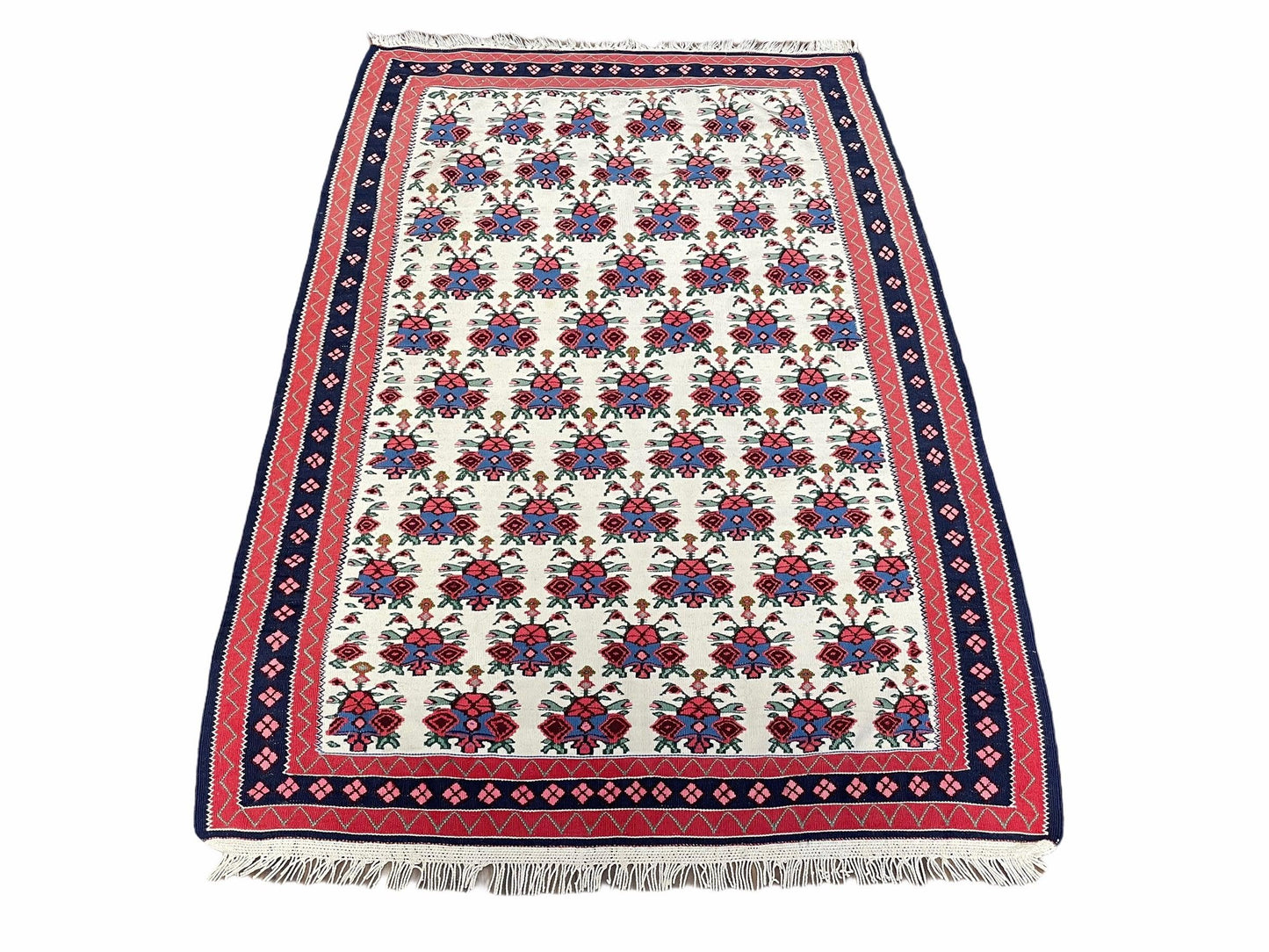 USED 3x5 Vintage Kurdish Senneh Kilim Rug 3 x 5 Heirloom Rug Flatweave Antique Rug Playroom Rug Collectible Rug Beige Kilim