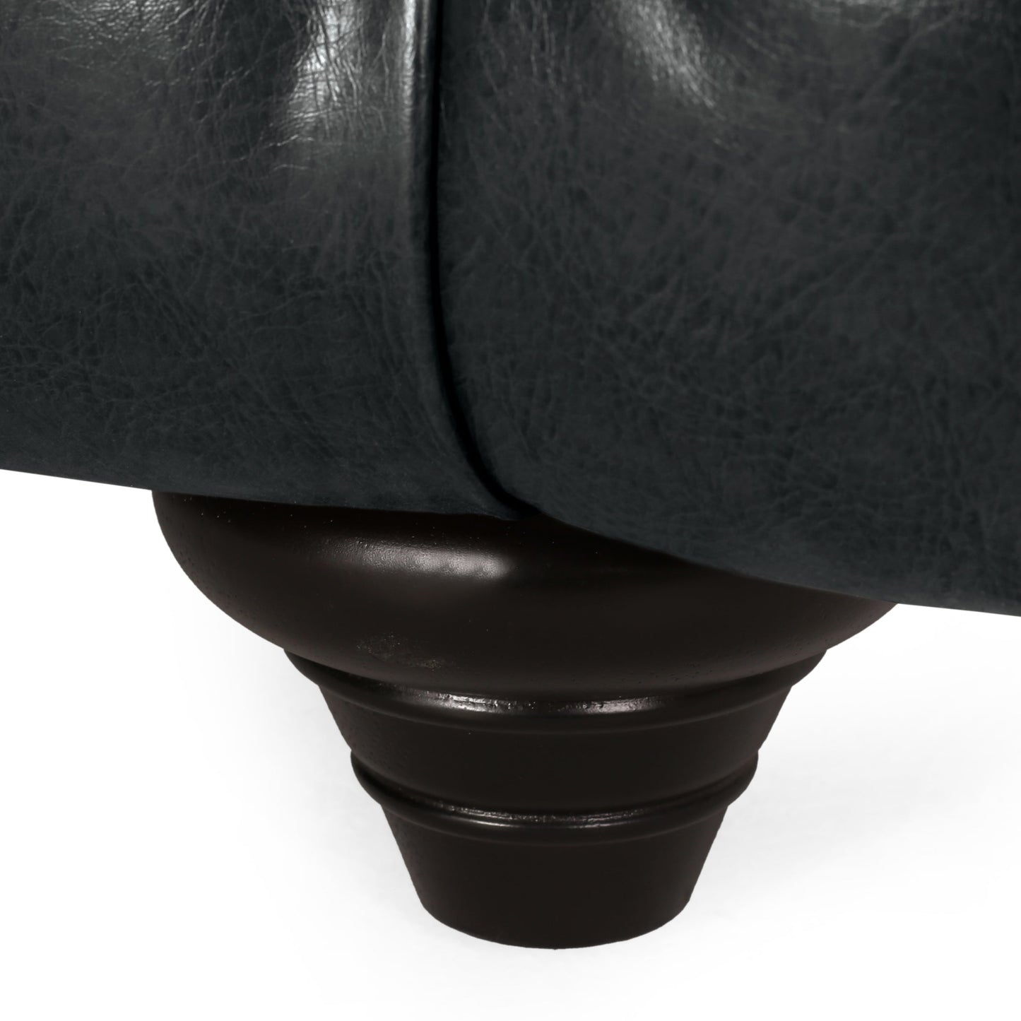 NEW Mirod Comfy 3-Seat Sofa with Wooden Legs PU Upholstery Couch