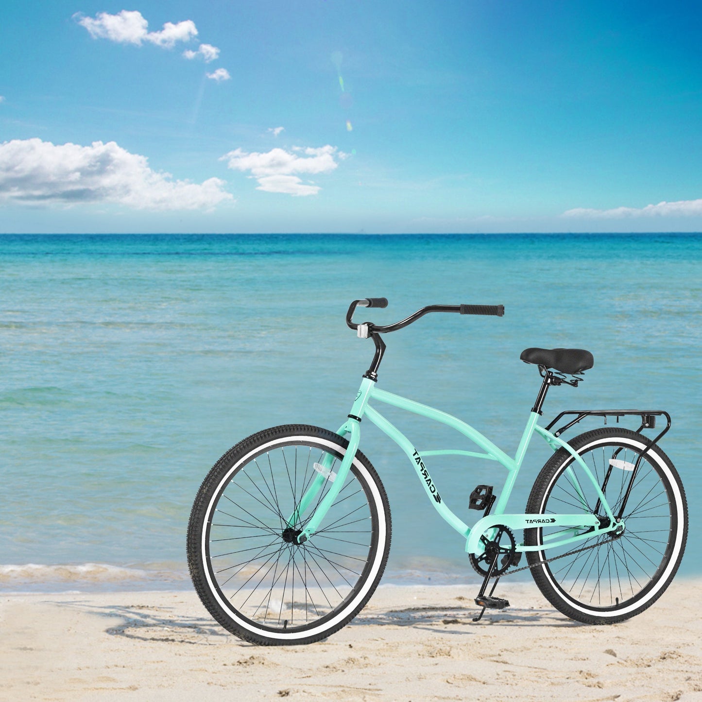 NEW S26204 26 Inch Beach Cruiser Bike for Men and Women, Steel Frame, Single Speed Drivetrain, Upright