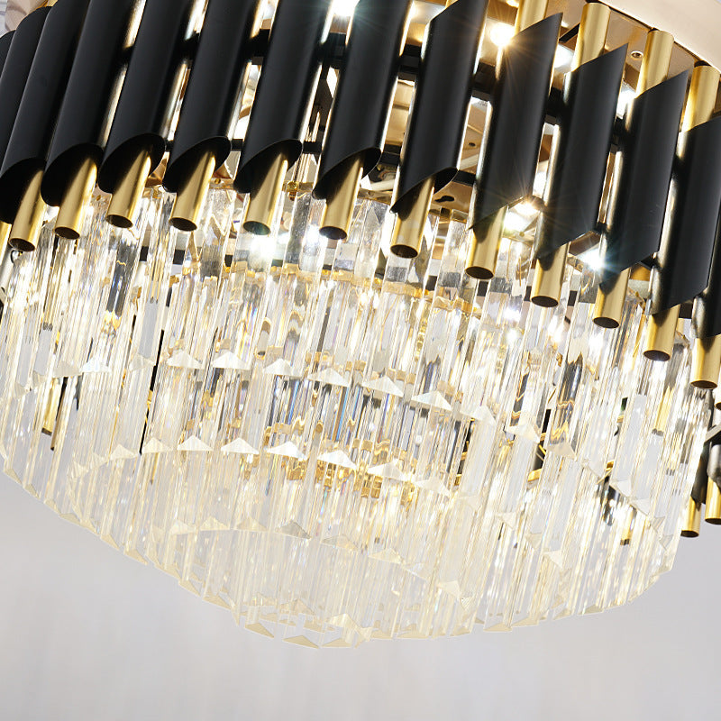 NEW LED Frequency Conversion Fan Light Fixture Crystal Chandelier