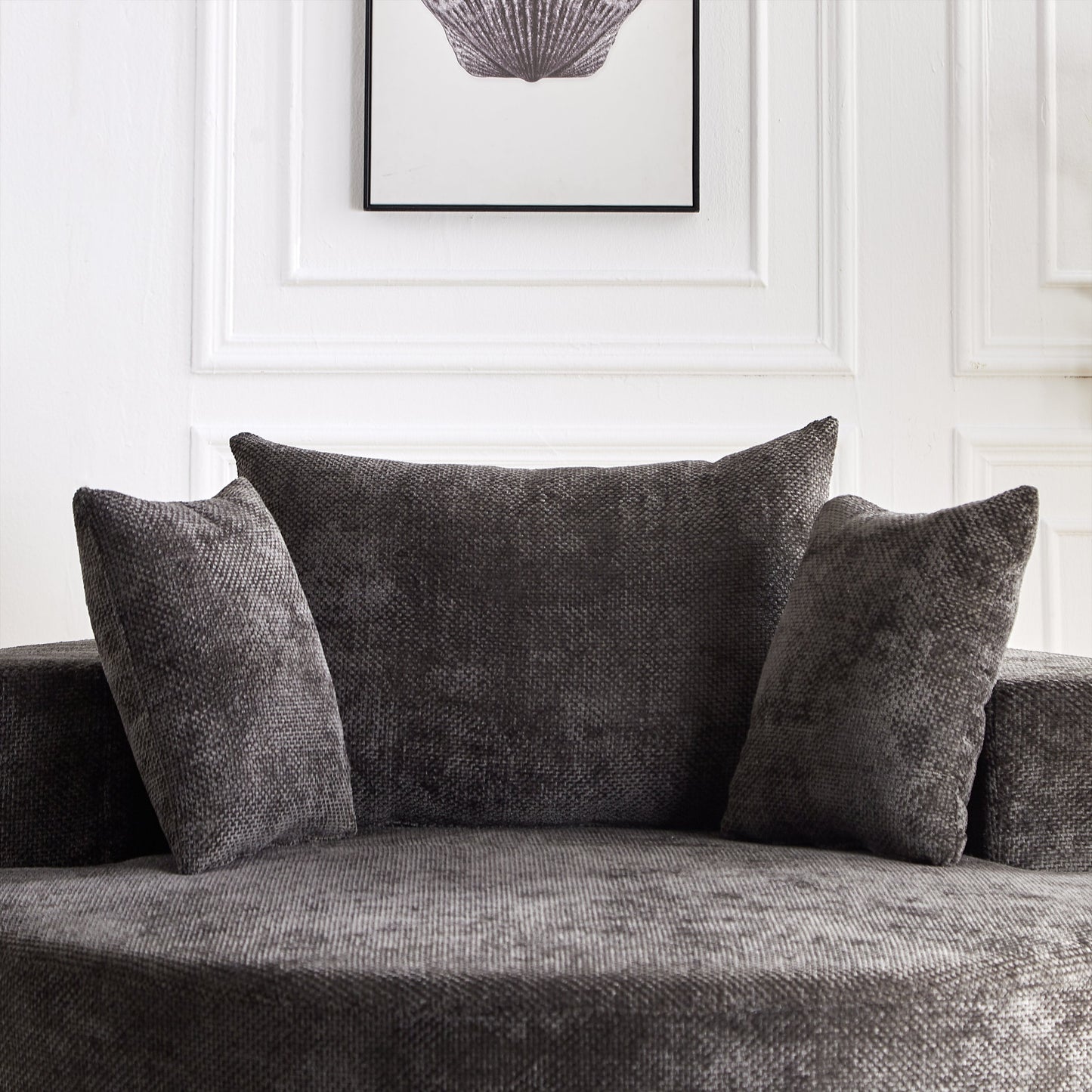 NEW 55''L Chenille Foam Single Swivel Chair, Fluffy Modern Sleeper, 360 Degree Swivel Chair for Living Room, Bedroom, Lounge and Projection Room