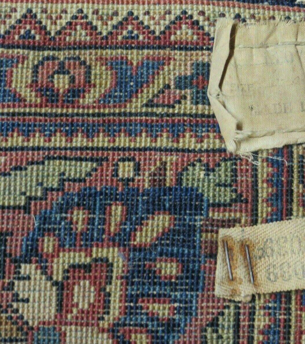 USED Antique Persian Sarouk Rug 4x6, Hand Knotted 1920s Oriental Carpet 4 x 6 ft, Navy Blue and Red Wool Rug, Handmade Floral Allover Persian Area Rug