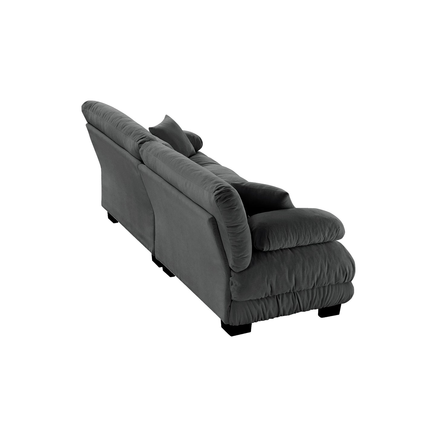 NEW Chenille Gray Cloud Couch 2 Seater Sofa with 2 Lumbar and Throw Pillows