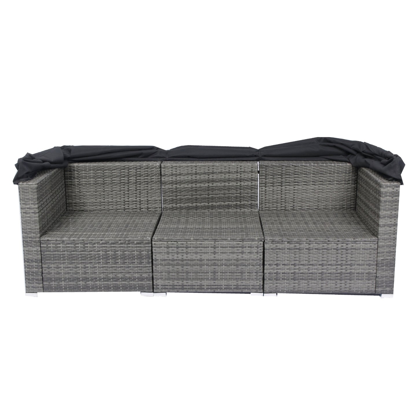 NEW 7-Piece Outdoor Wicker Rattan Sectional Sofa Patio Set W Retractable Canopy