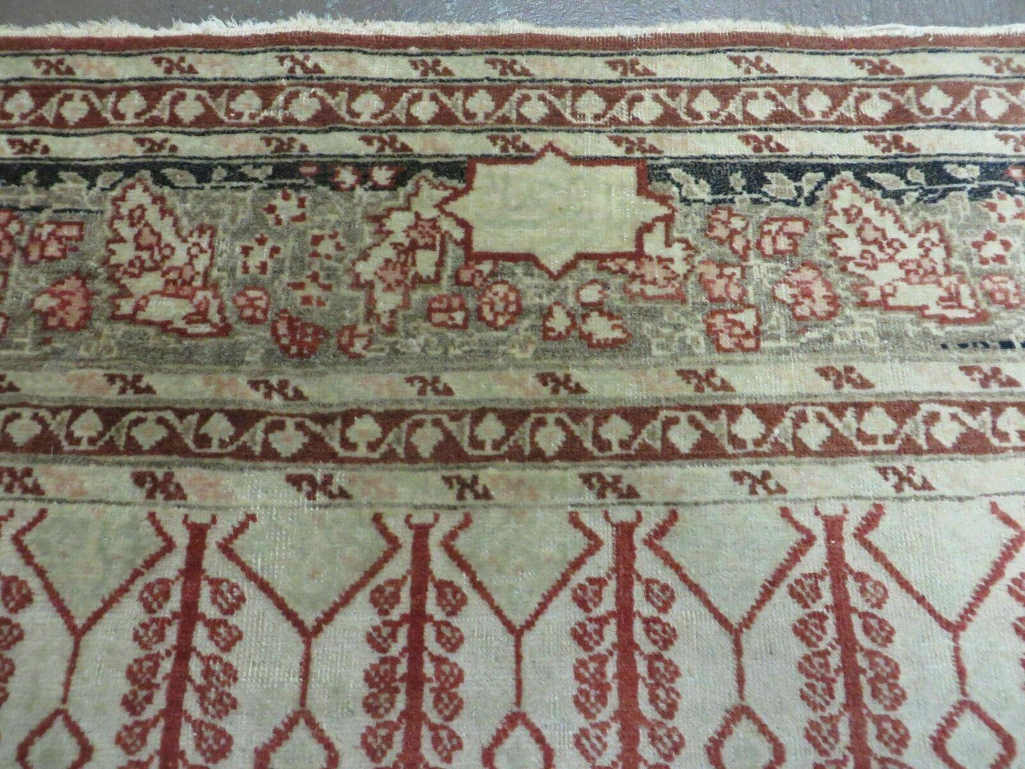 USED 4' X 6' Antique Handmade Turkish Tree Of Life Oriental Wool Rug Birds Red