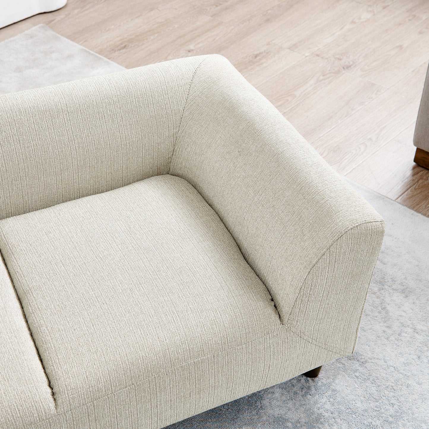 NEW Modern Light Beige Small Medium Dog Rectangular Pet Sofa with Backrest and Armrests