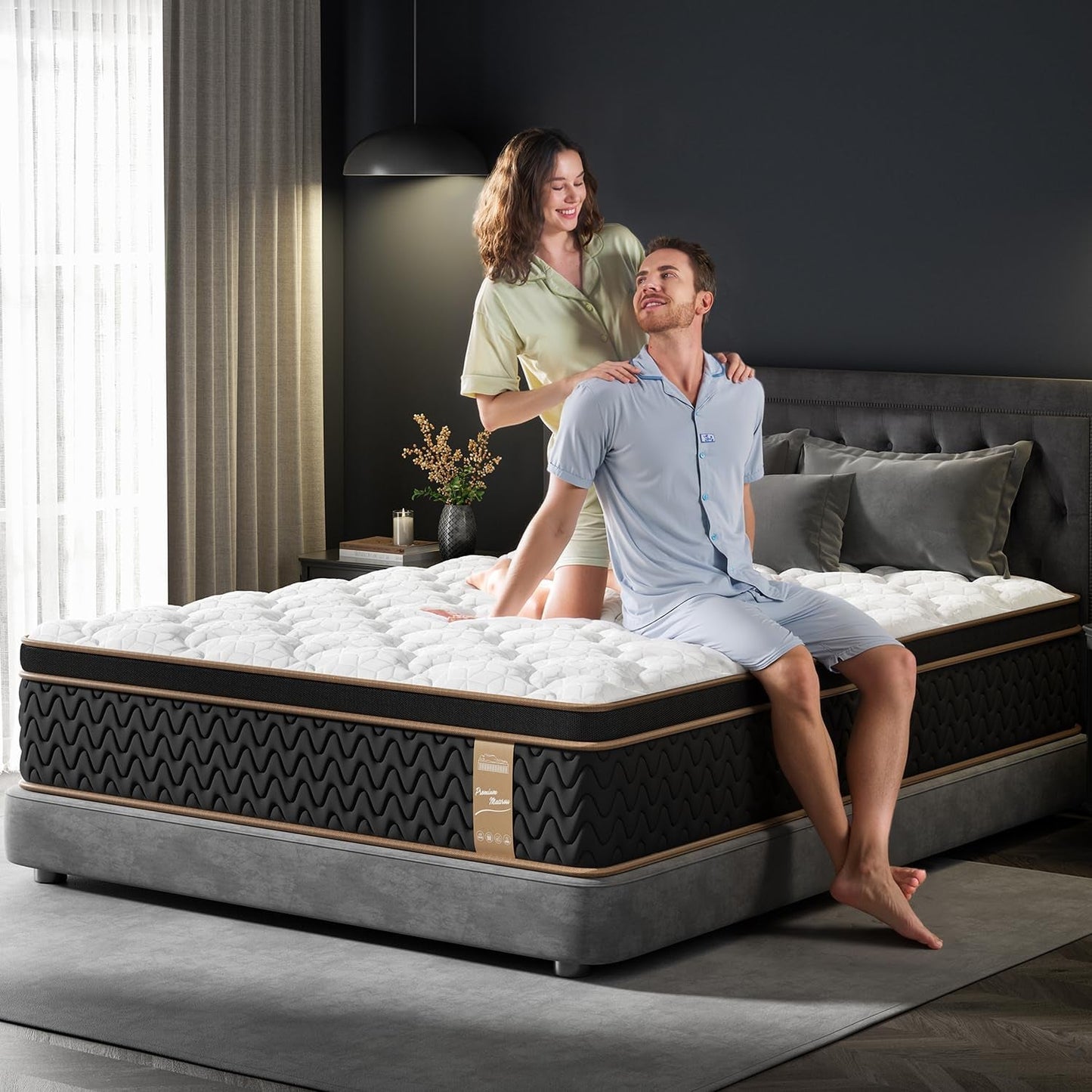 NEW Queen 12 Inch Cooling Hybrid Mattress Certipur Certified