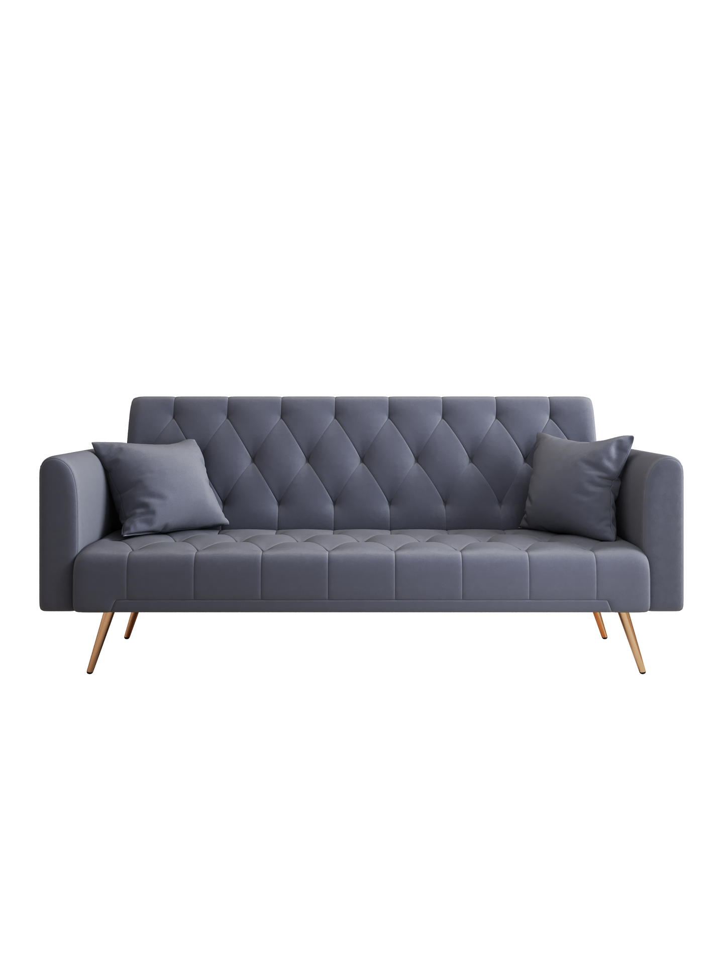 NEW 71-inch convertible love seat sofa, American vintage grey velvet material, suitable for small living room, bedroom, office