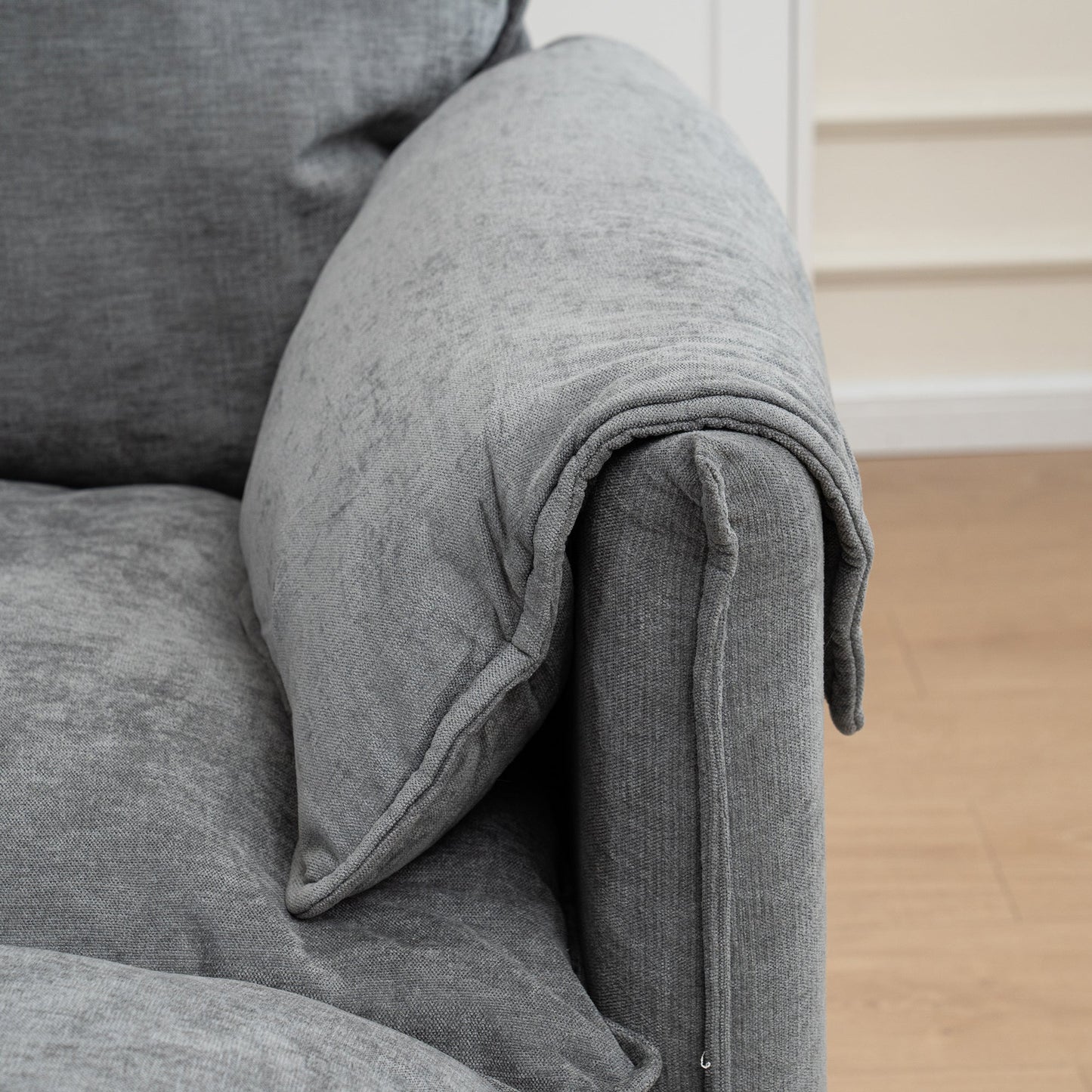 NEW Convertible Combination Gray U-Shaped Sofa with Footstools Storage