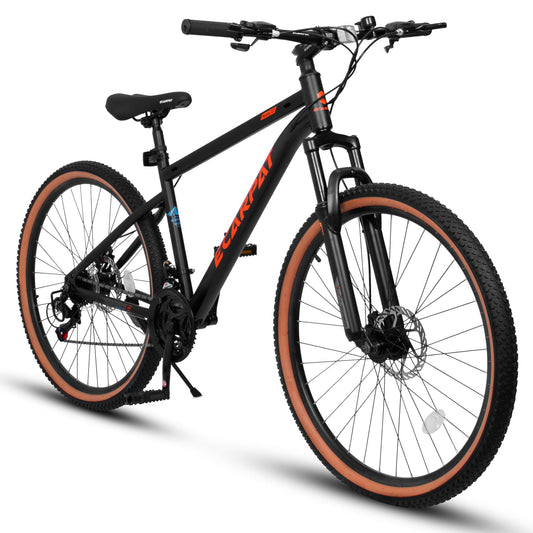 NEW A27301 27.5 Inch Mountain Bike for Adults, Durable High Carbon Steel Frame, Disc Brakes, Stylish Brown Edge Tires, Ideal for Commuting and Outdoor Exploration