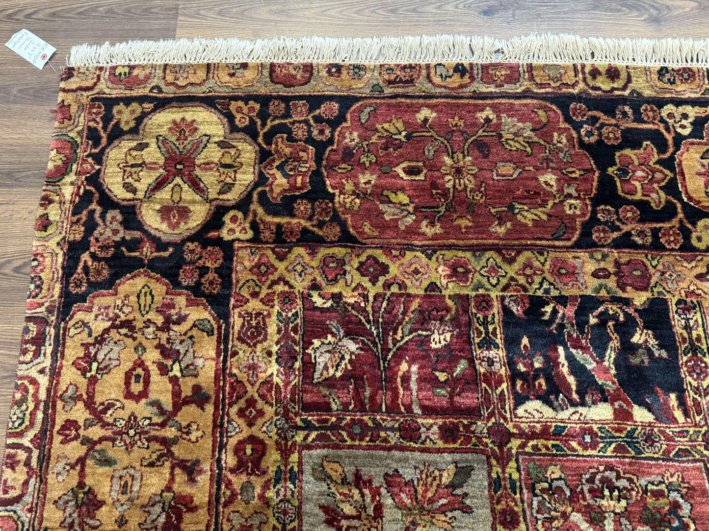 USED Indo Persian Rug 9x12, Bakhtiari Panel Design, Multicolor, Soft Wool Pile