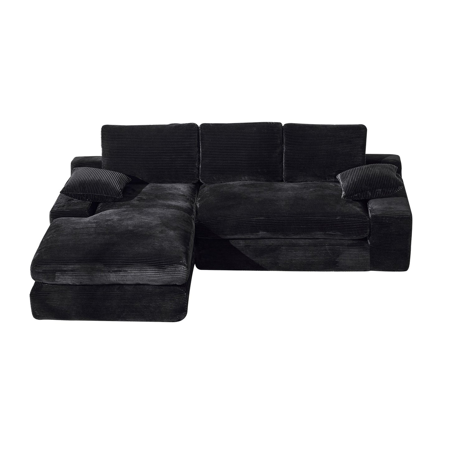 NEW 99*69' Modular Sectional Living Room Sofa Set, Modern Minimalist Style Couch, Upholstered Sleeper Sofa for Living Room, Bedroom, 2 PC Free Combination, Installation-free Sofa, L-Shape, Black