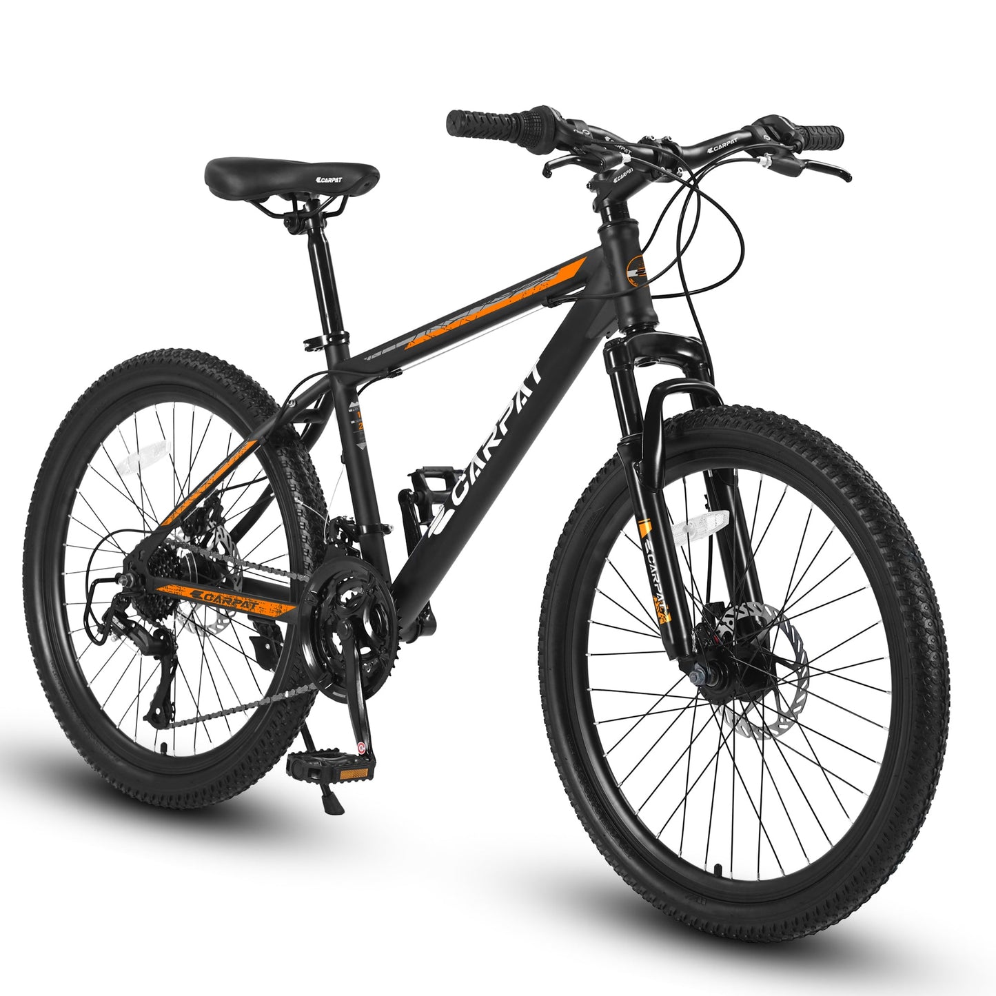 NEW 26" Orange High-Carbon Steel Frame, Suspension Mountain Bike
