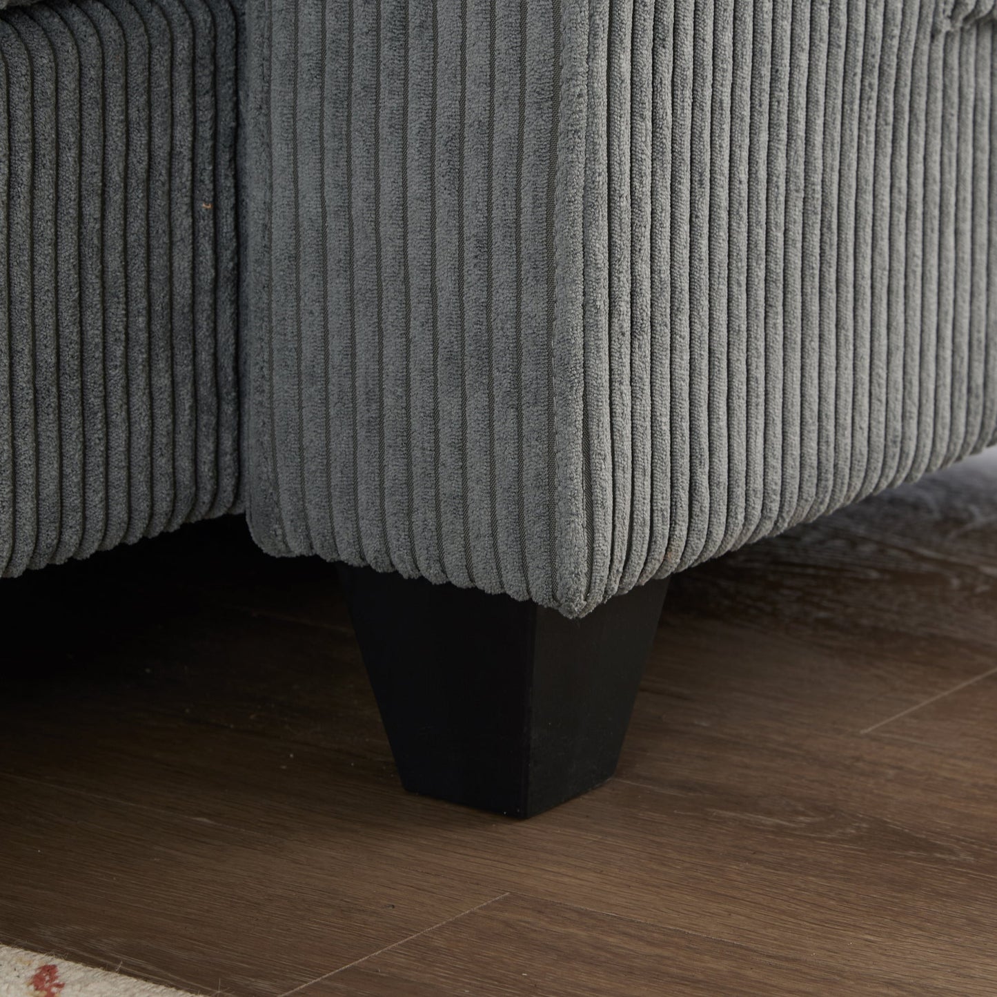 NEW Convertible Chaise Lounge Sofa Chair Corduroy Sleeper with USB Ports Cup Holders and Storage