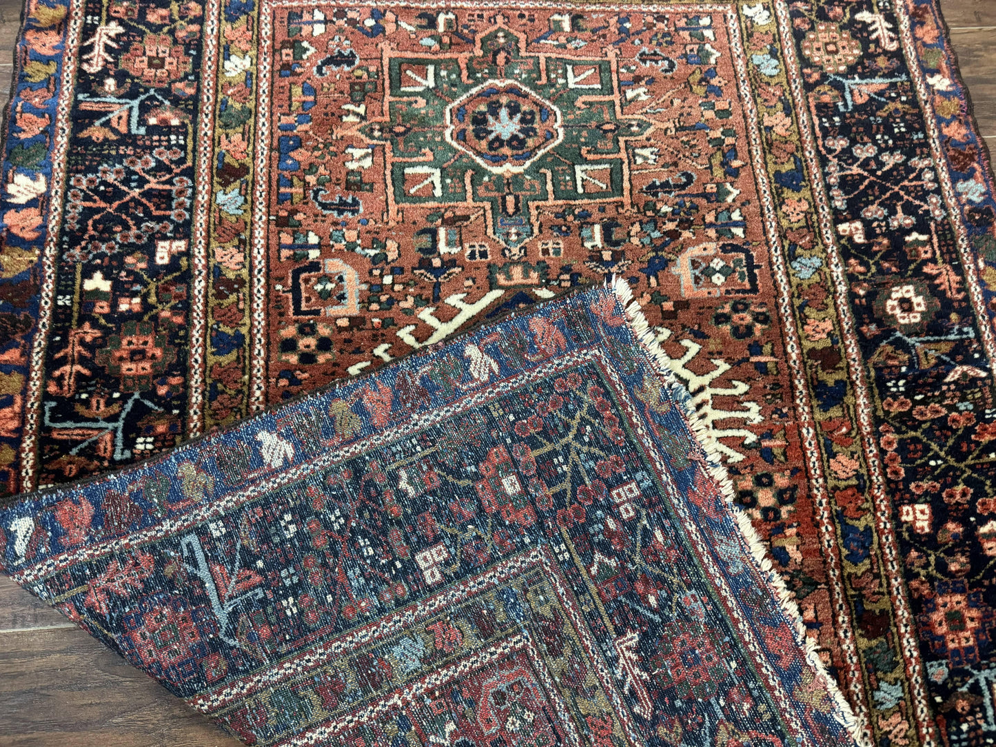 USED Antique Persian Karajeh Heriz Rug 5x6