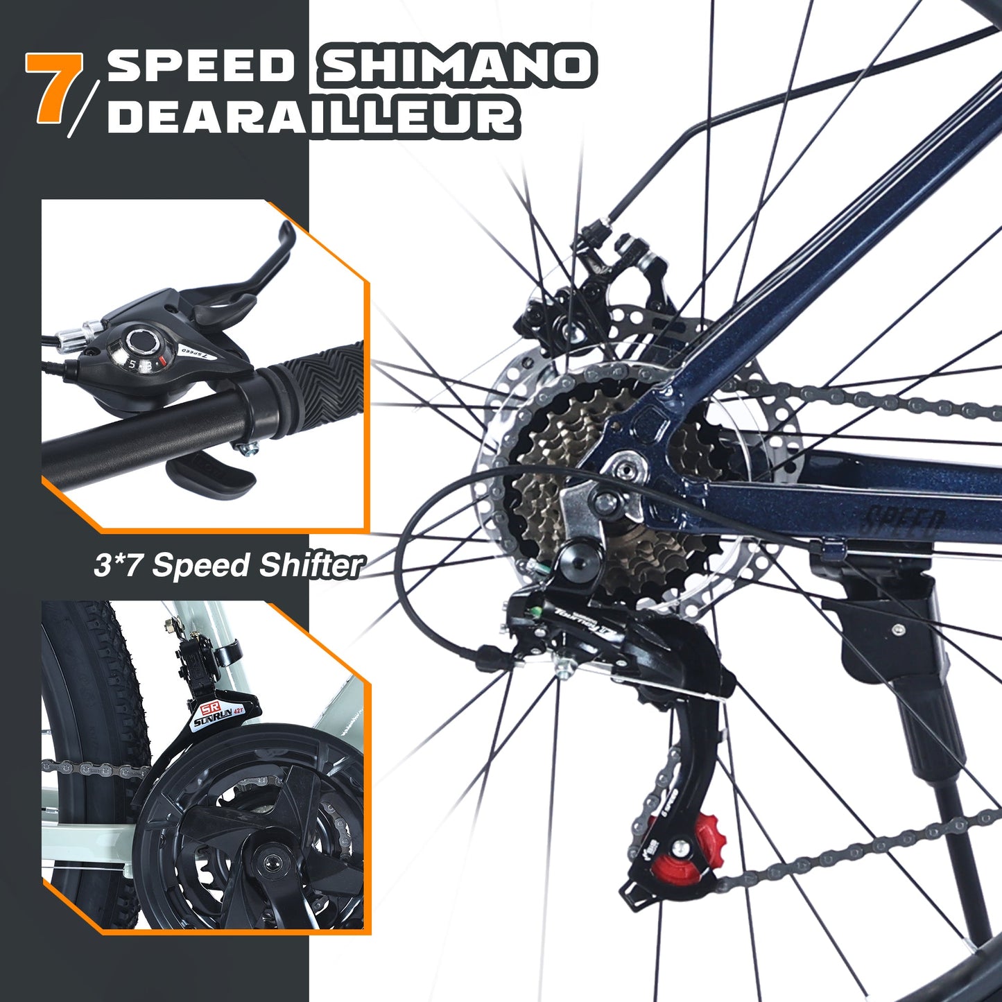 NEW 27.5 Inch Wheels 21 Speed Mountain Bike, for Men Women Boys and Girls, Front Suspension,Aluminum Alloy Frame