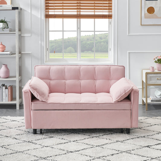 NEW Adult Pink Modern Folding Sofa Single Bed Recliner with Adjustable Back
