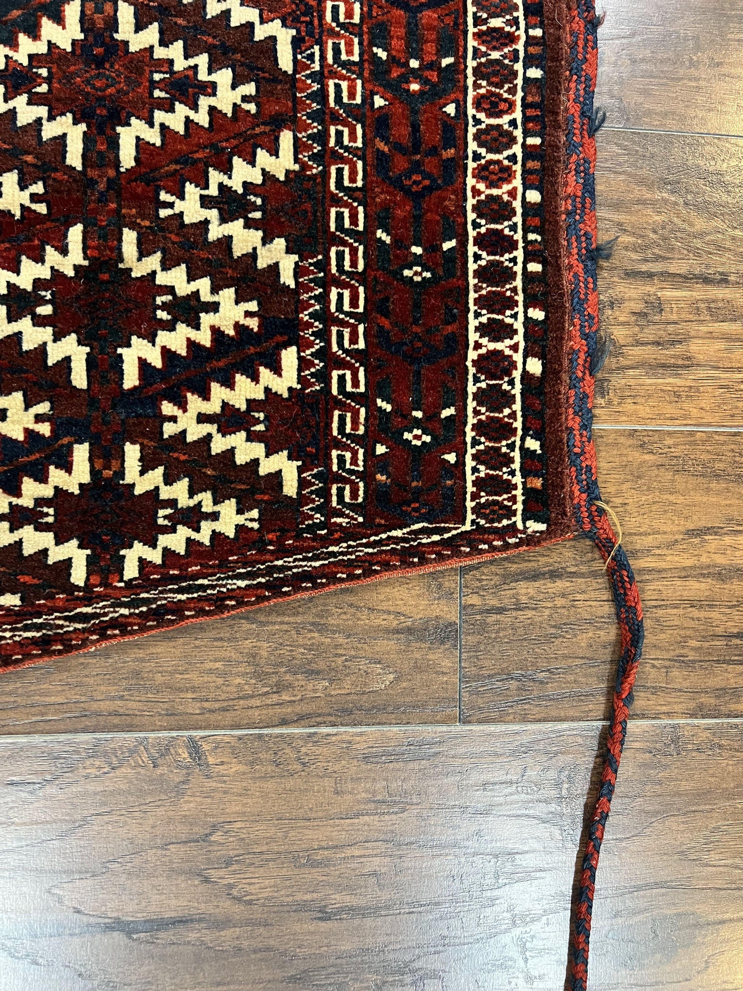 USED Antique Turkoman Camel Trapping, Turkoman Asmalyk, Red Black Ivory, Handmade, Hand Knotted Tribal Collectible Rug, Rare