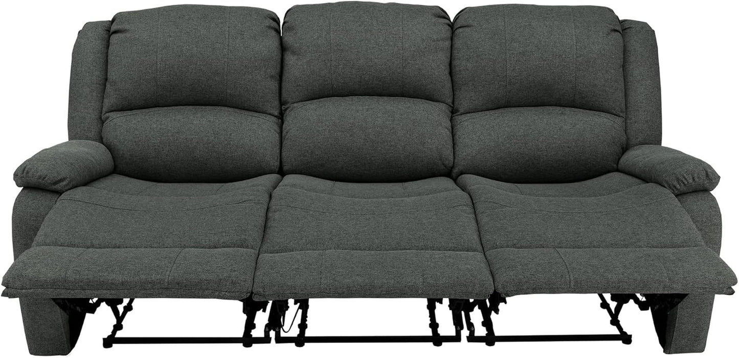 NEW 80-Inch RV Triple Recliner Sofa With Convertible Console