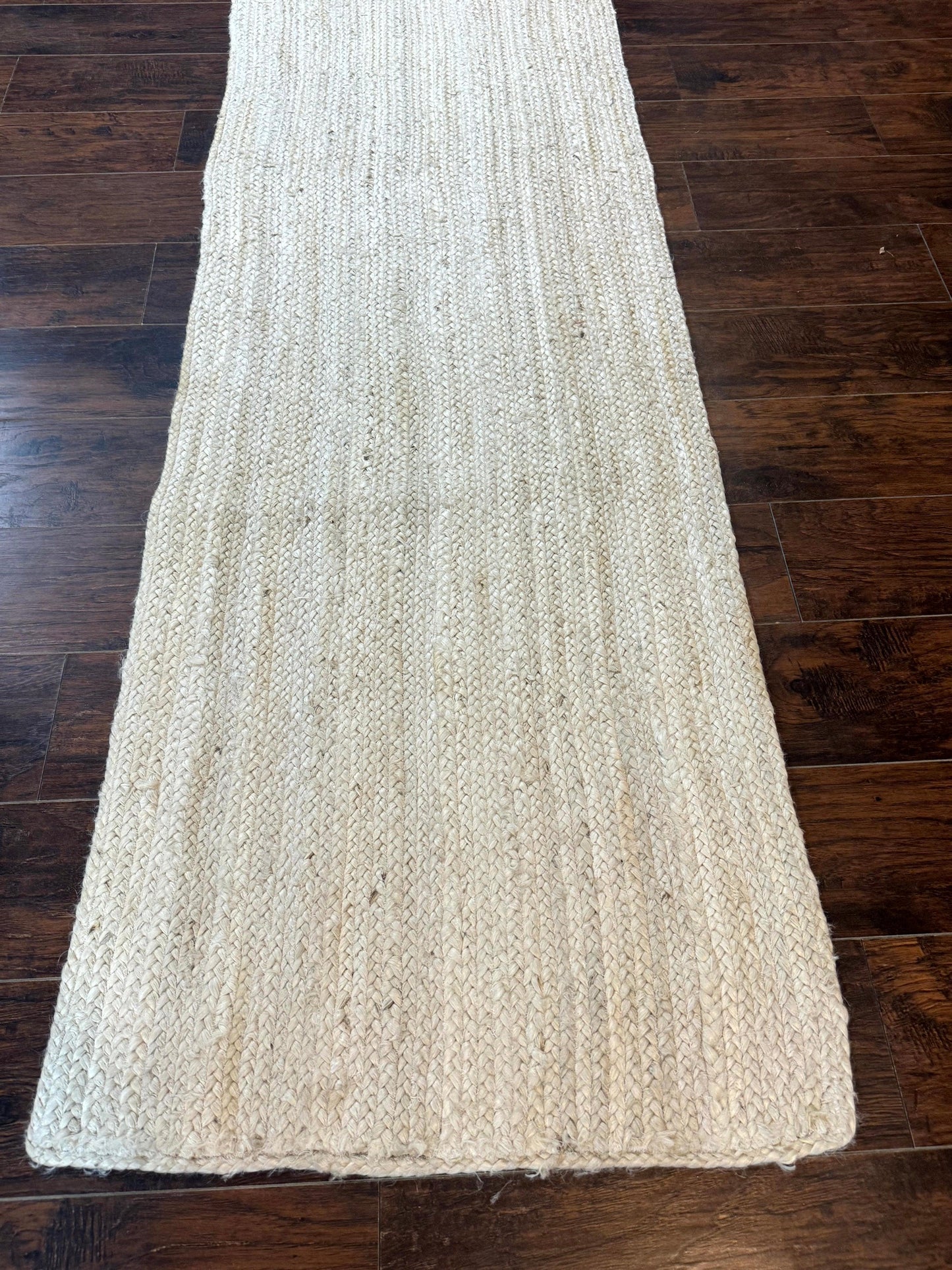 USED Modern Jute Runner Rug 2.7 x 10, Rug for Hallway or Kitchen, Farmhouse Rug