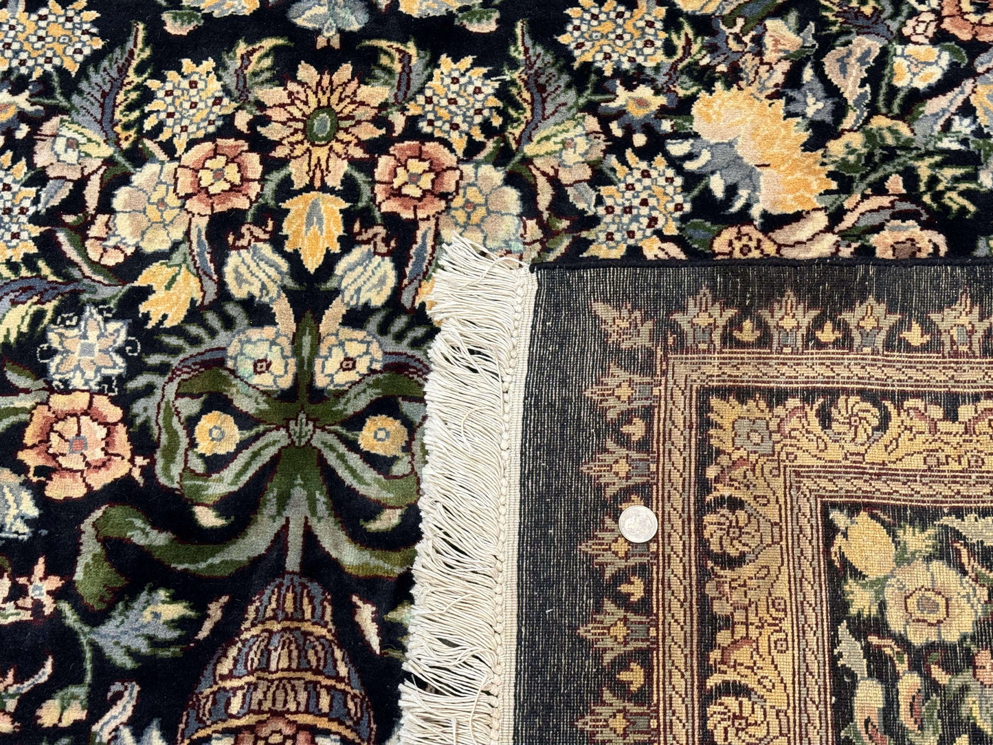 USED Pak Persian Rug 10x14, Elegant Floral Carpet, Fine 225 KPSI