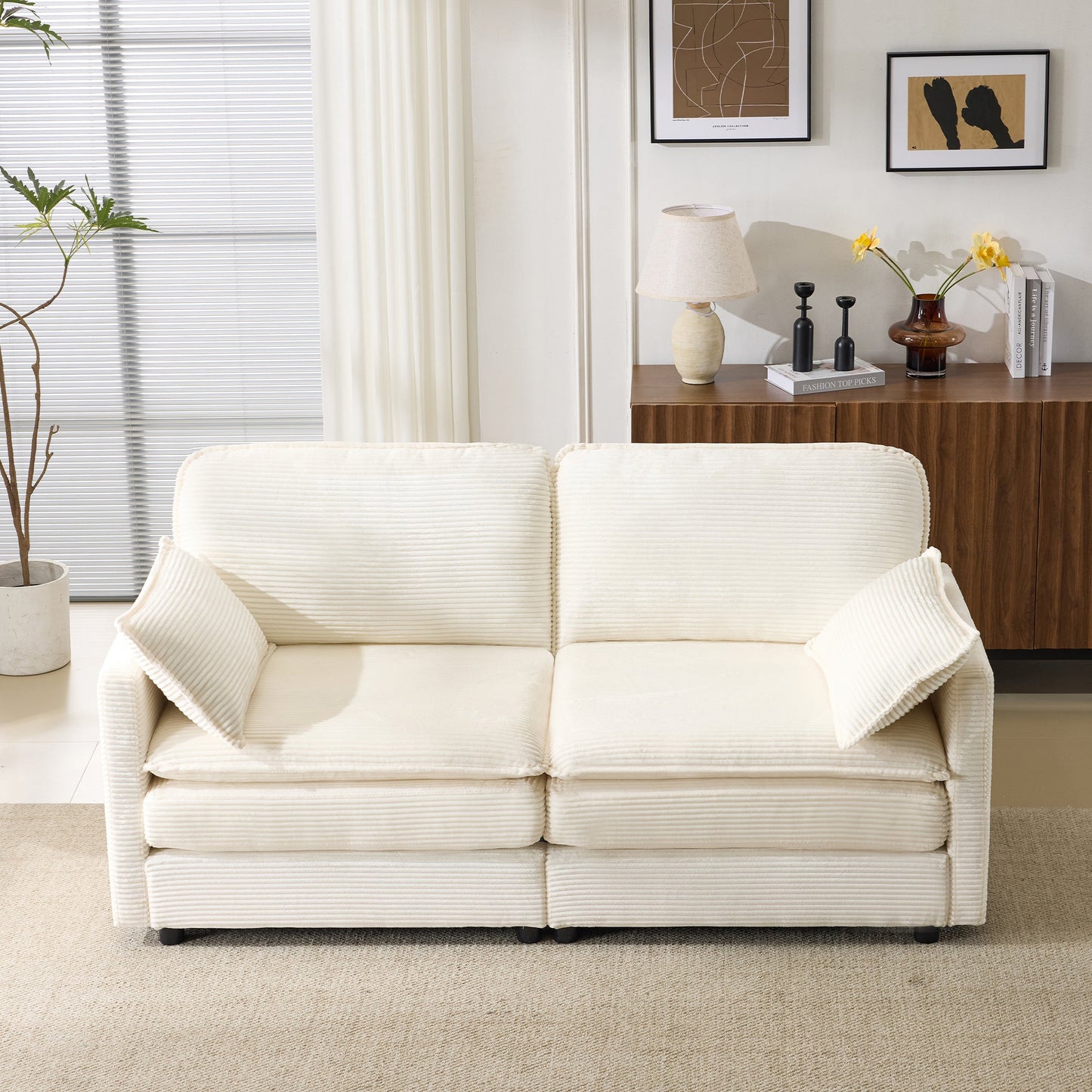 NEW 69' PLUSH Cloud Loveseat Modular 2-Seater Sectional Sofa
