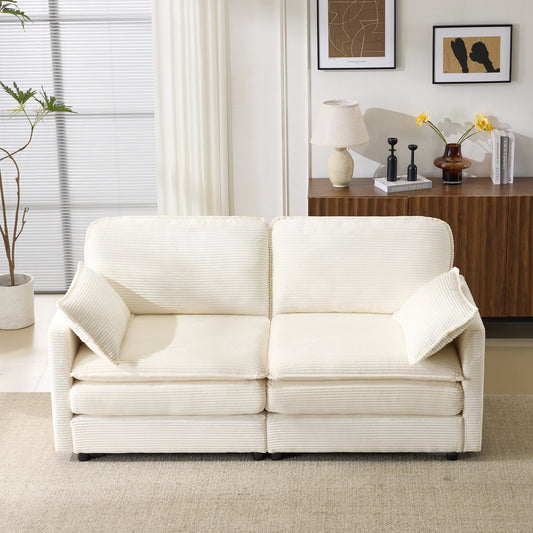 NEW 69' PLUSH Cloud Loveseat Modular 2-Seater Sectional Sofa