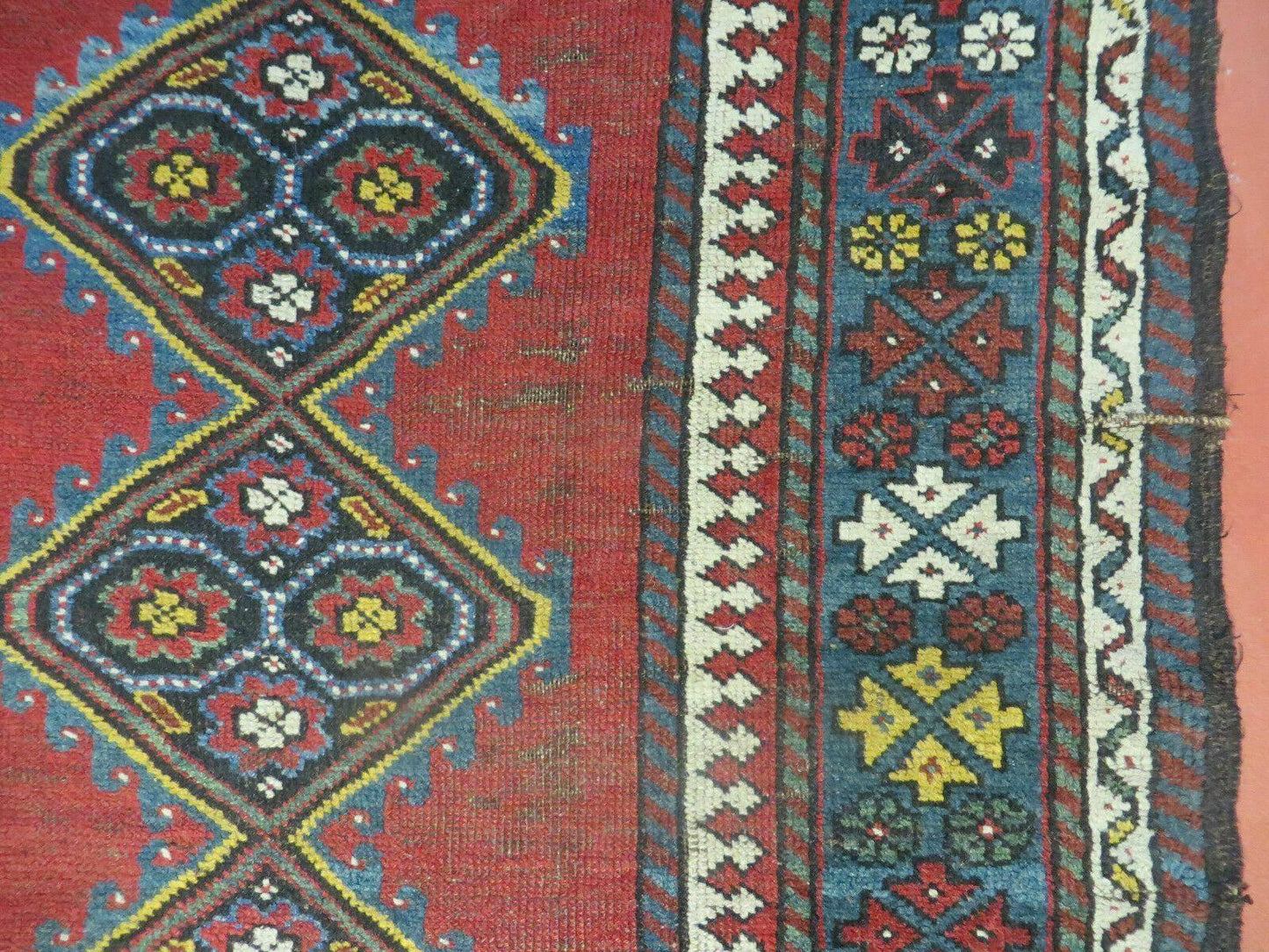 USED 3' X 6' Antique 1920s Handmade Caucasian Karabagh Ganjeh Talesh Wool Rug Nice