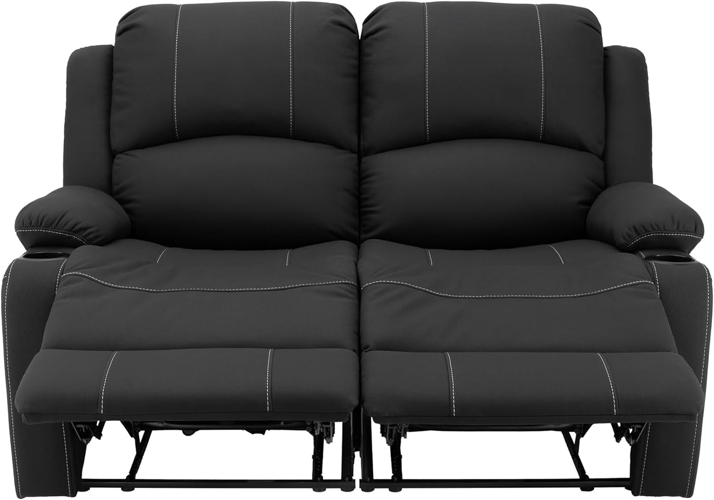 NEW 58 Inch Wall Hugger RV Theater Seats Double Recliner Black