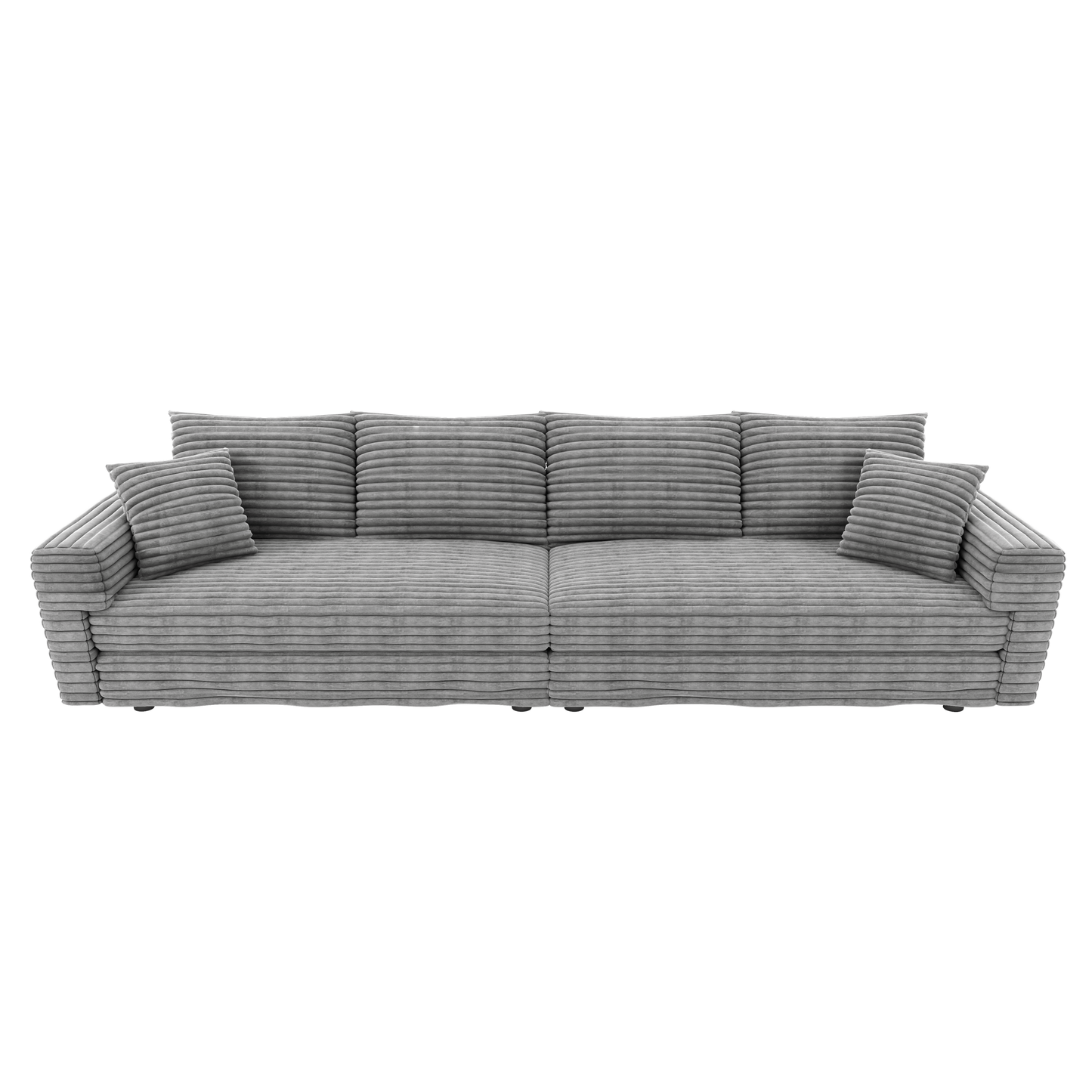 NEW 102.4' Plush Corduroy Modern 4-Seat Comfy Upholstered Sofa Cloud Deep Seat Couch with Soft Pillows Convertible Deep Seat Lounge Chair