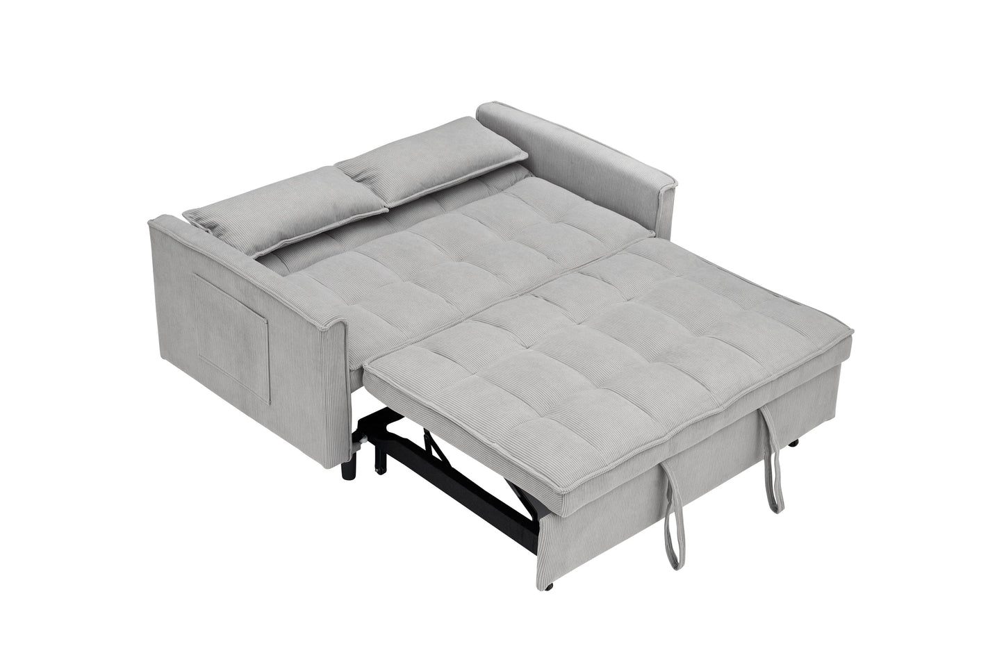 54.30-inch double  Two-seat casual sofa with pull out bed, living room furniture, light grey