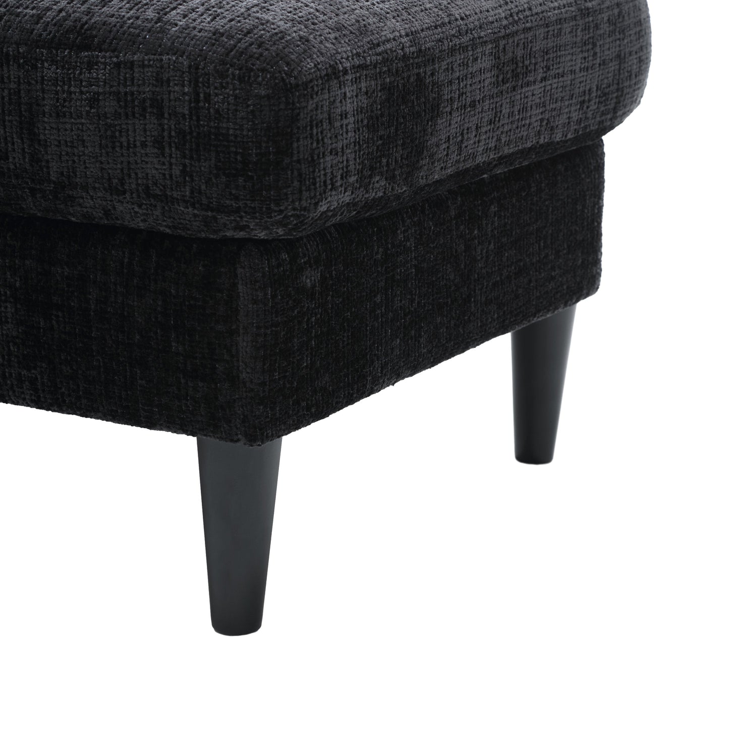 UNITED  WE WIN Sofa for three, solid wood frame, Chenille fabric, side pocket, with two cup holders, footstool with storagestorage sofa /Living room sofa cozy sectional  sofa